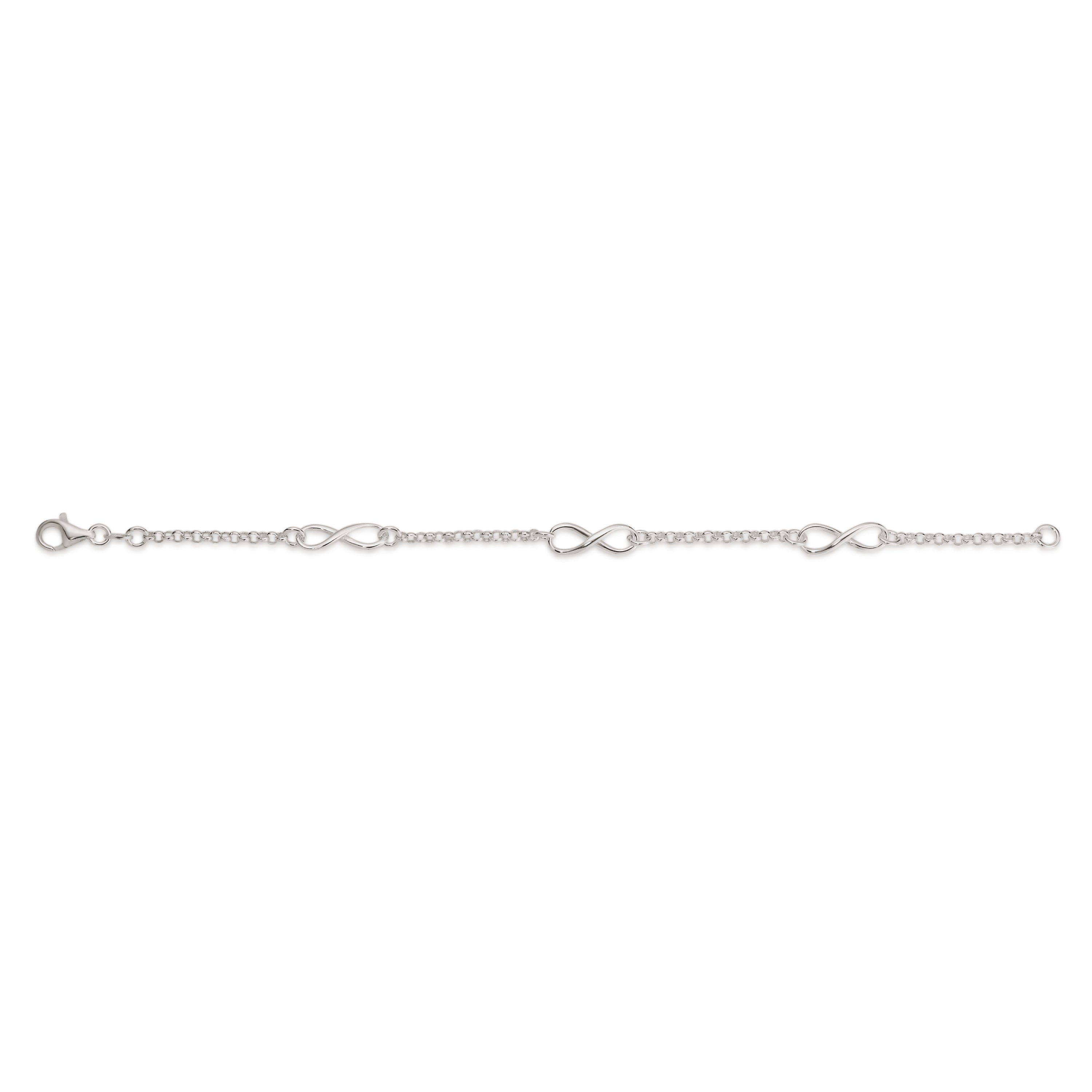 Silver belcher infinity anklet