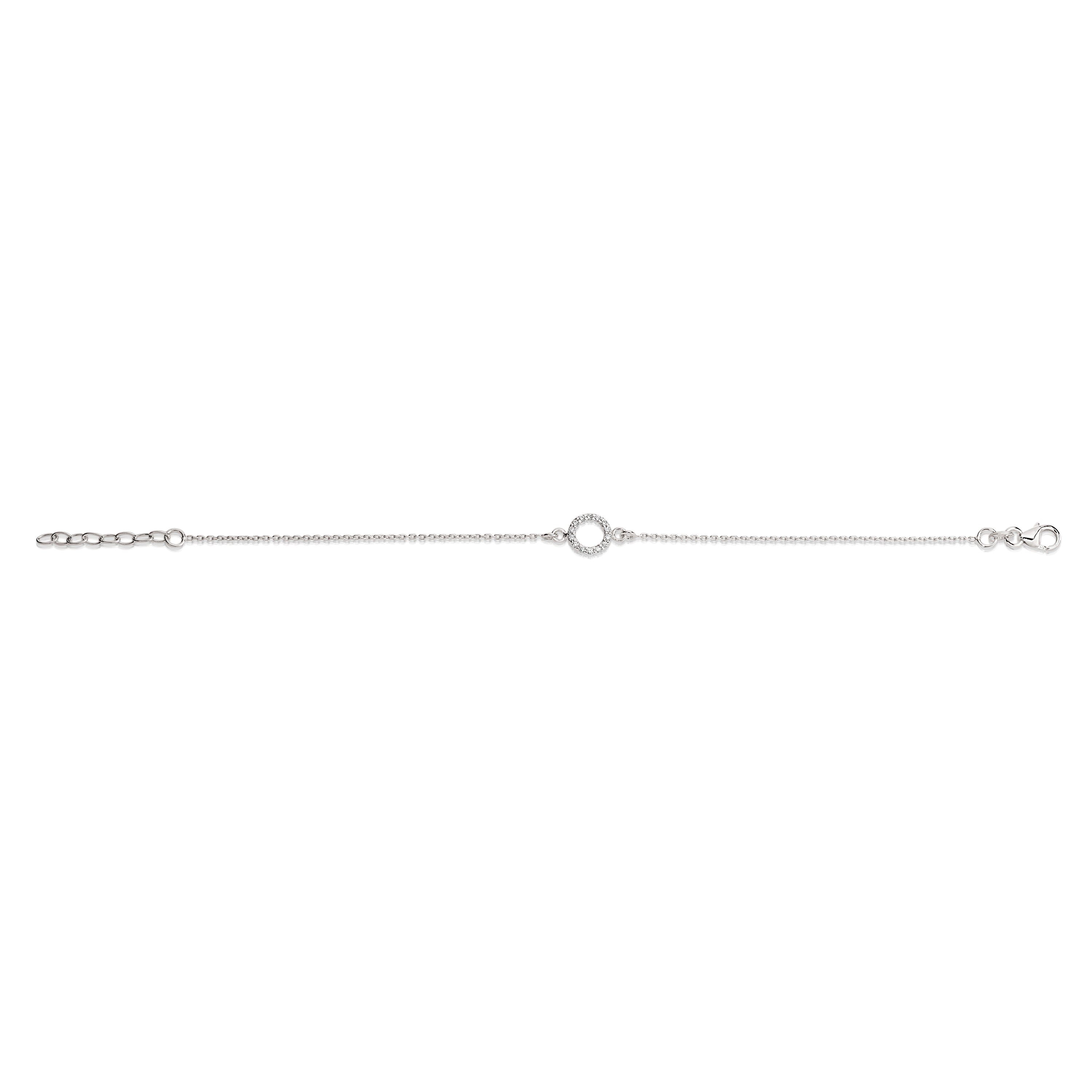 Silver cubic zirconia circle bracelet