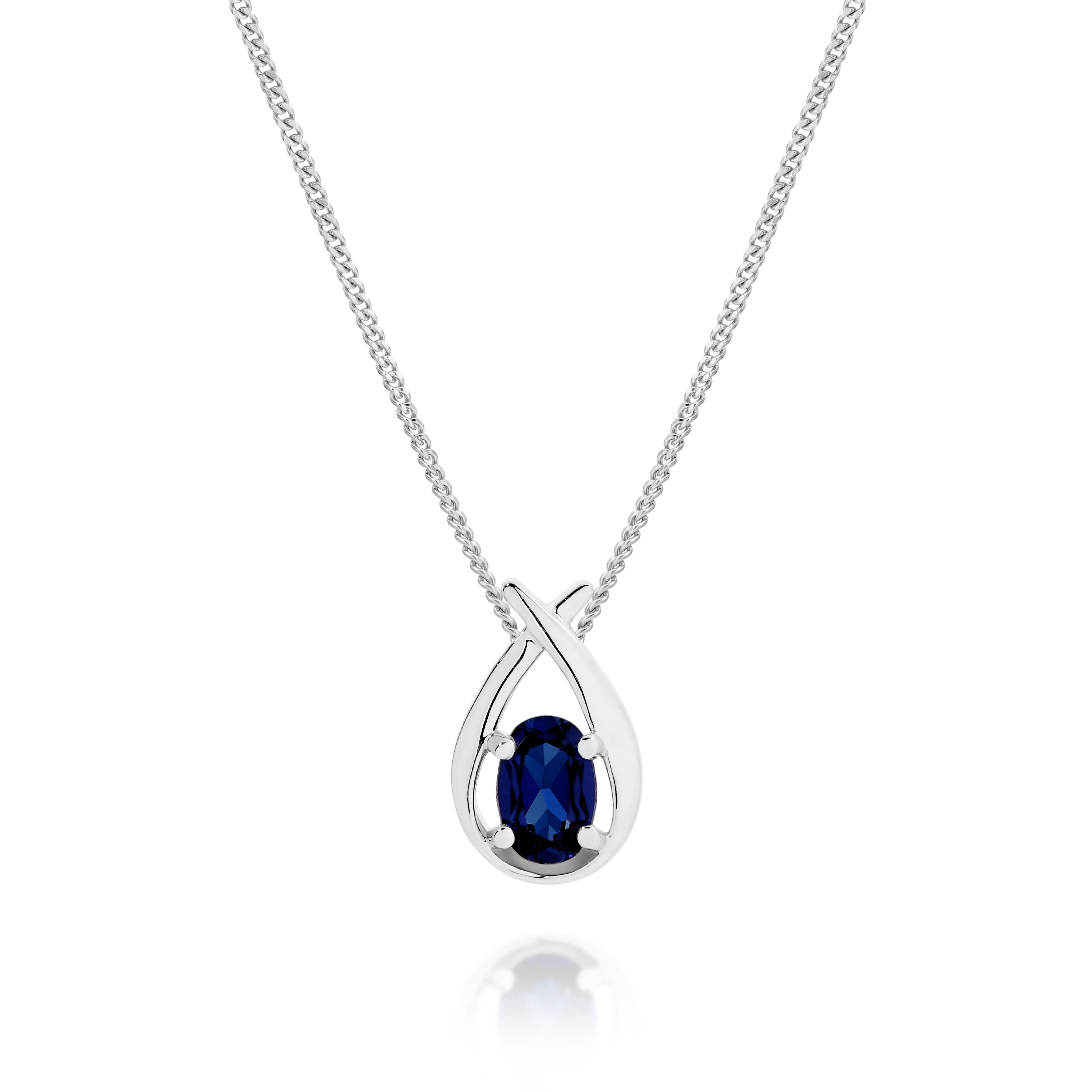 Silver cr sapphire pendant