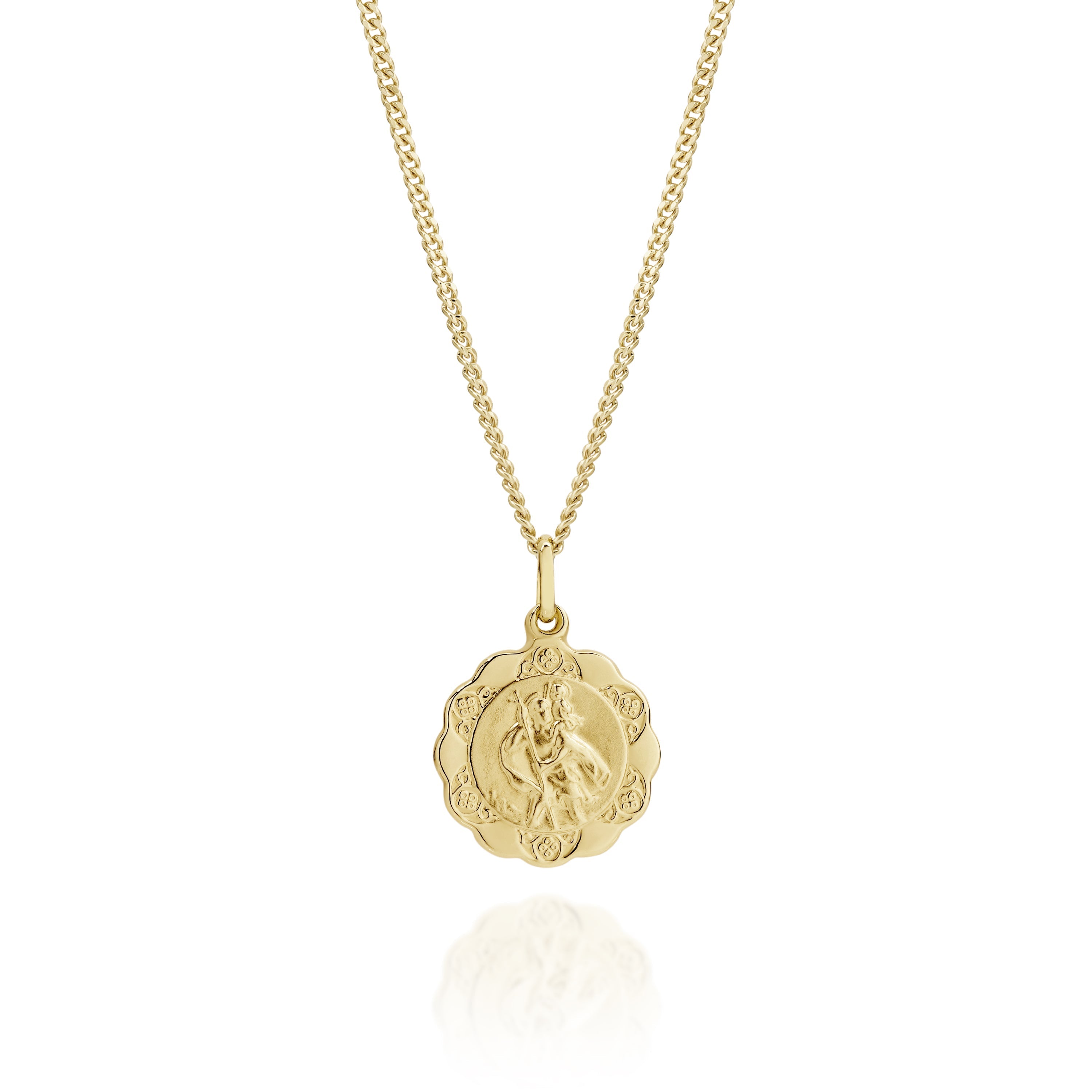 9ct gold St Christopher pendant 16mm