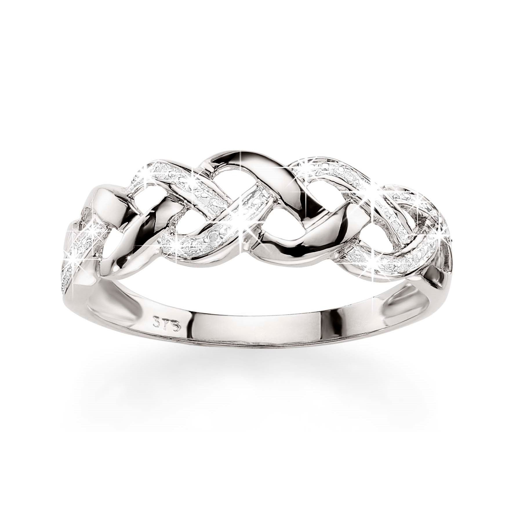 9ct white gold diamond ring