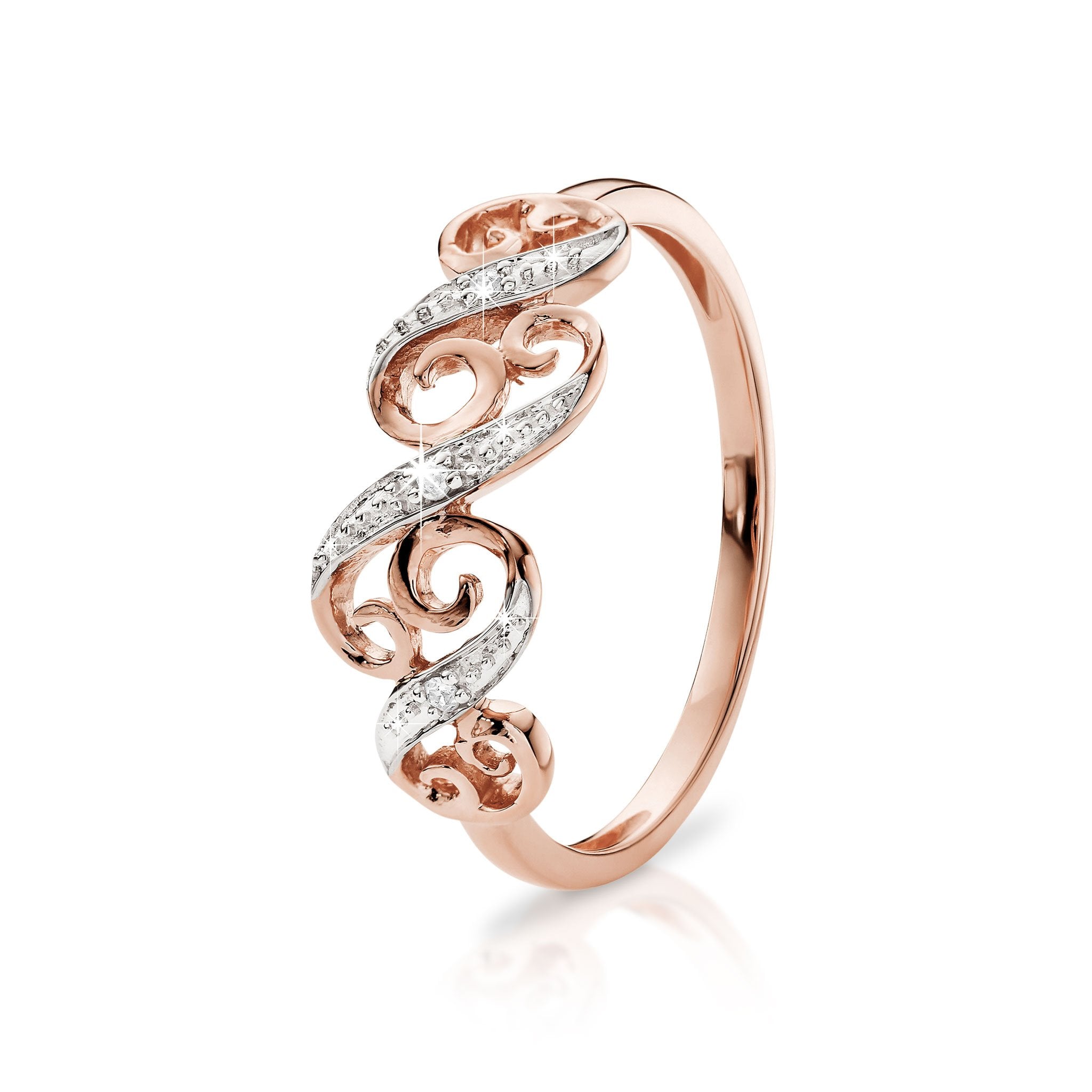 9ct rose gold diamond ring