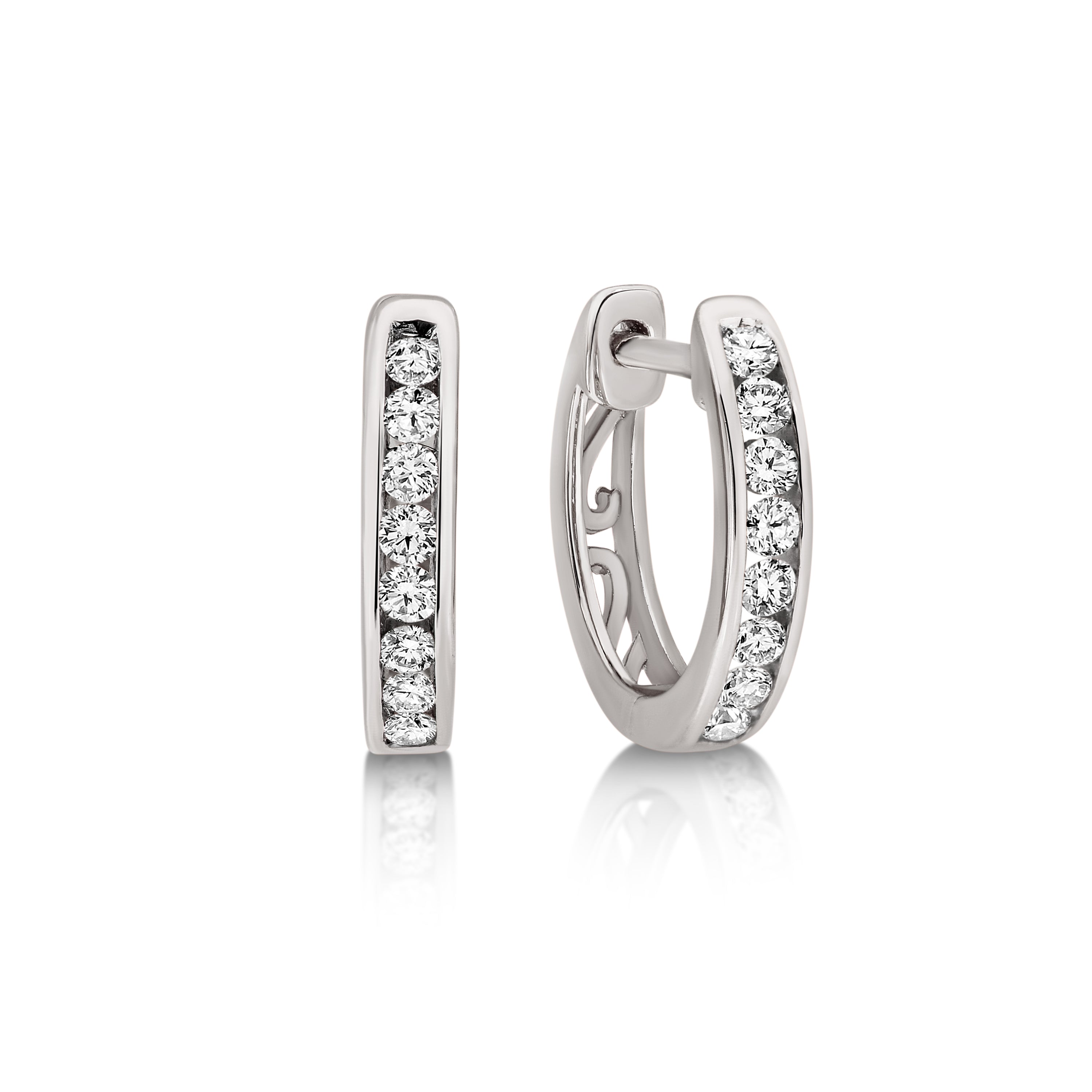 9ct white gold 0.26ct diamond earrings