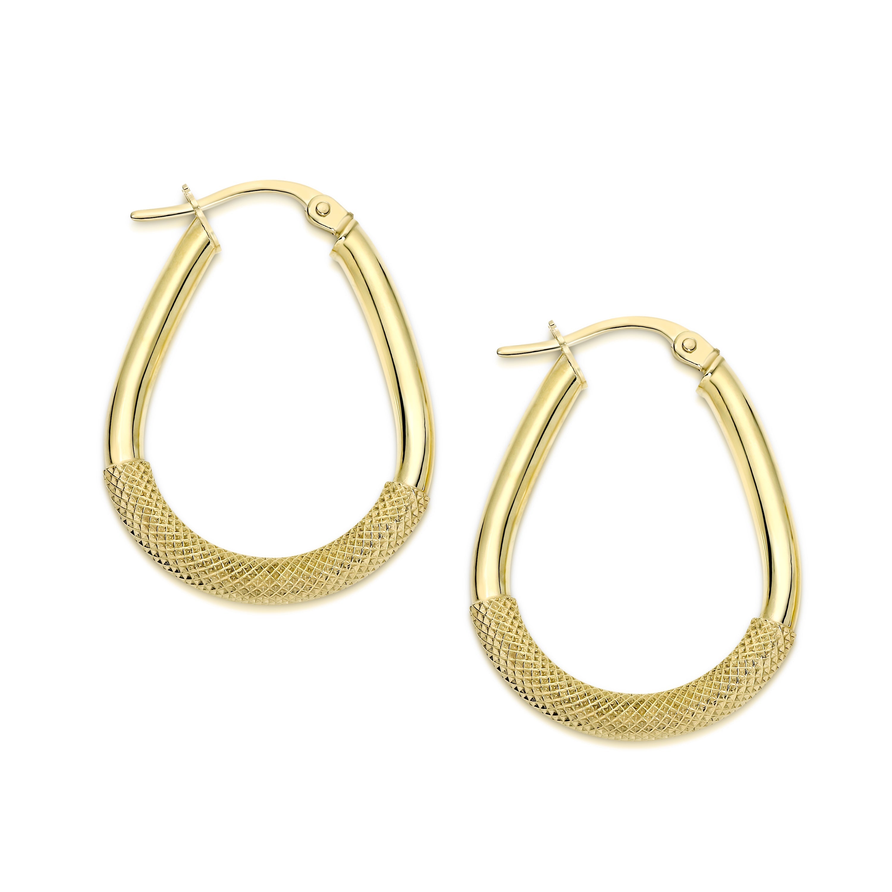 9ct gold fancy oval hoops 20mm