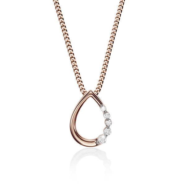 9ct rose gold 0.05ct diamond pendant