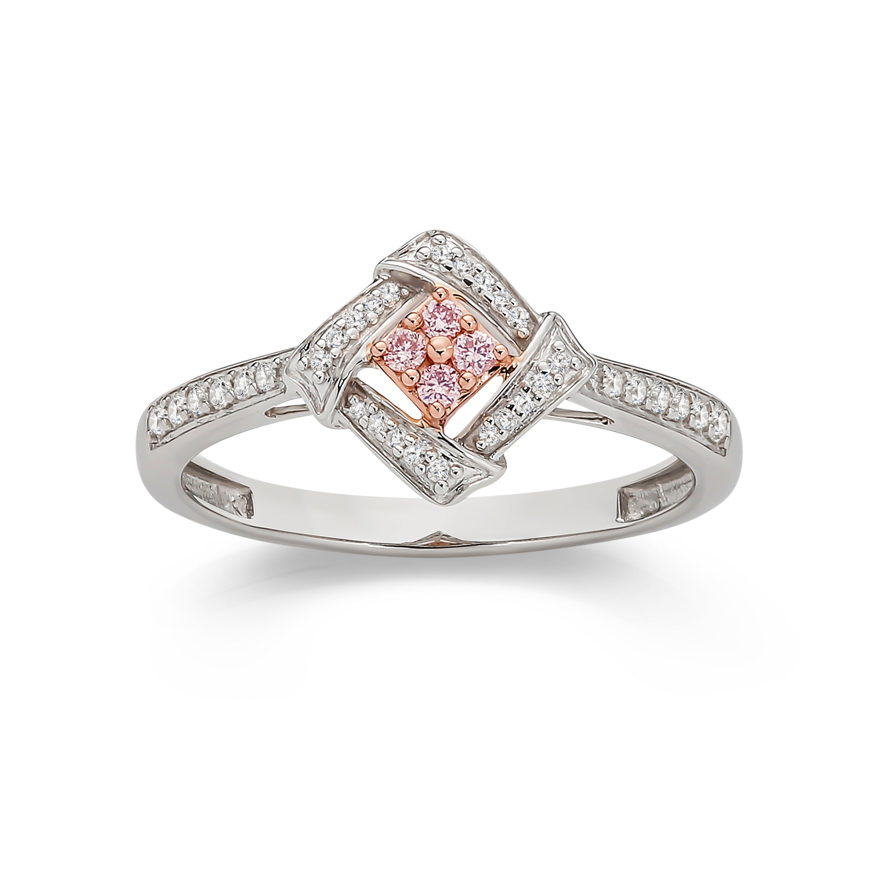 9ct white gold 0.20ct Natural Australian Pink Diamond ring