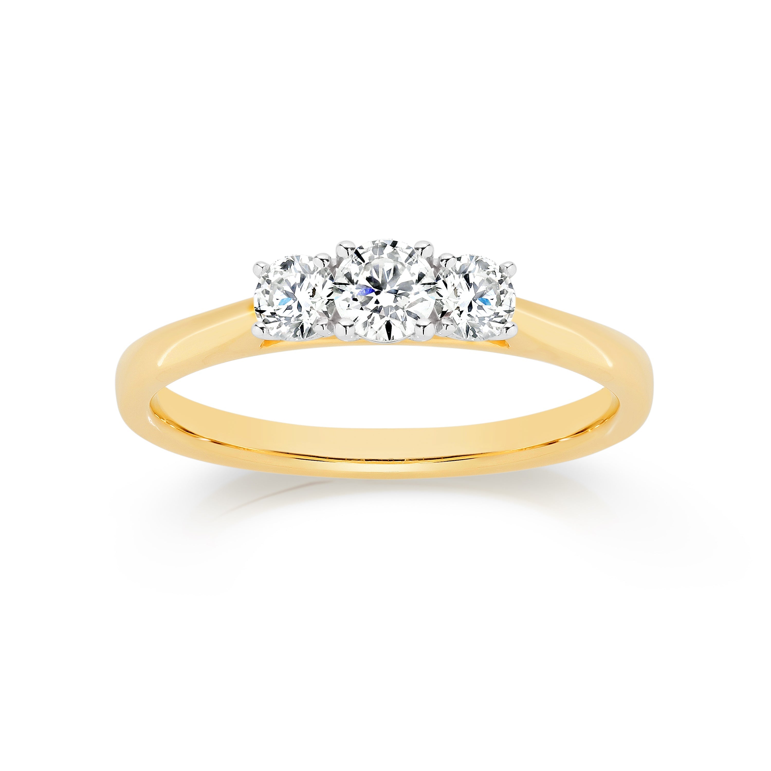 9ct 0.50ct diamond trilogy ring
