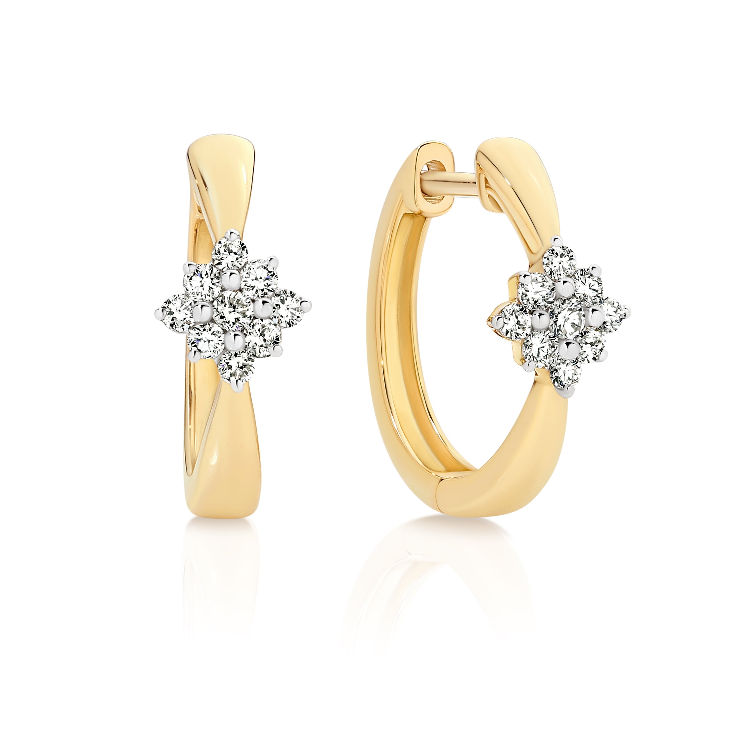 9ct 0.20ct diamond star huggies