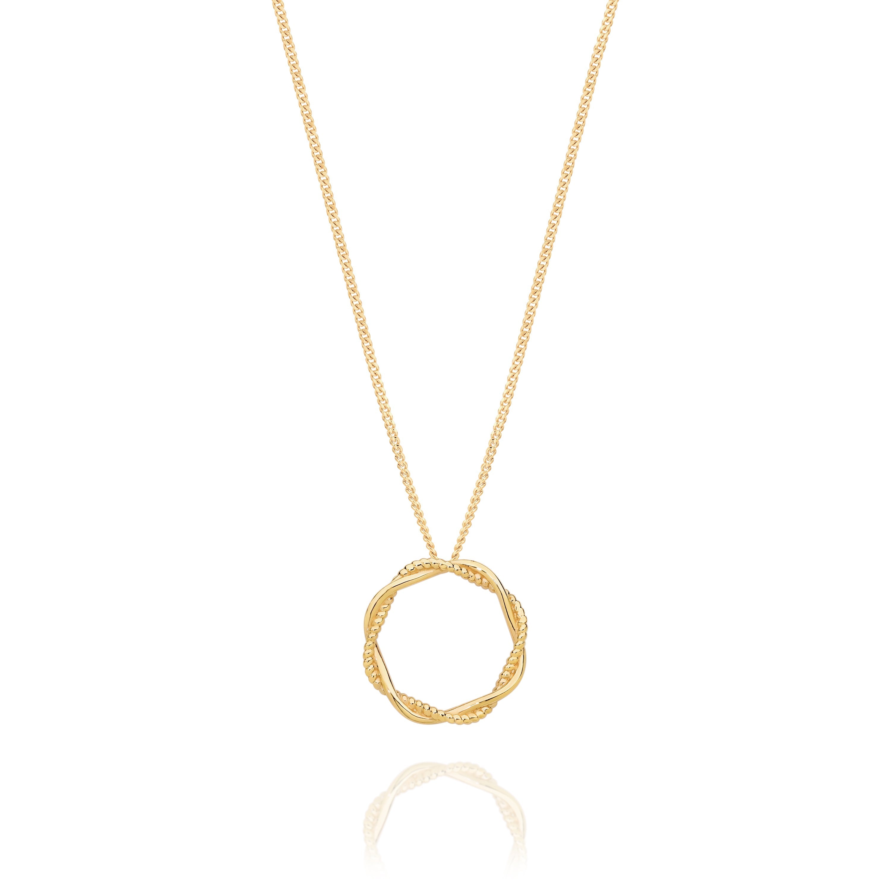 9ct circle twist slider pendant