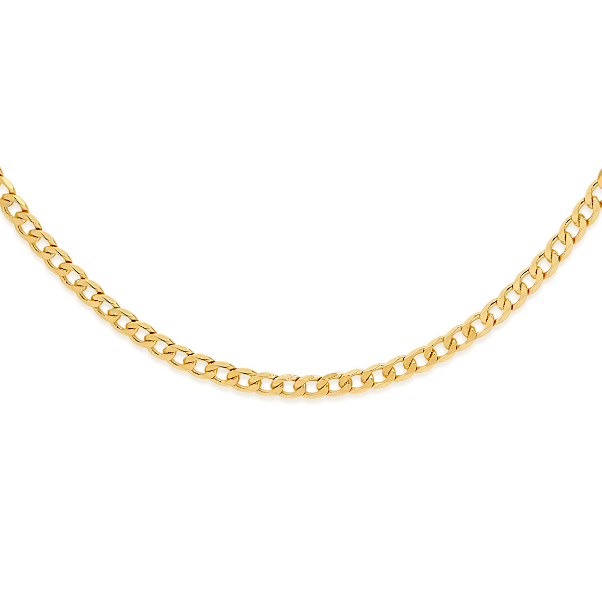 9ct gold diamond cut curb chain