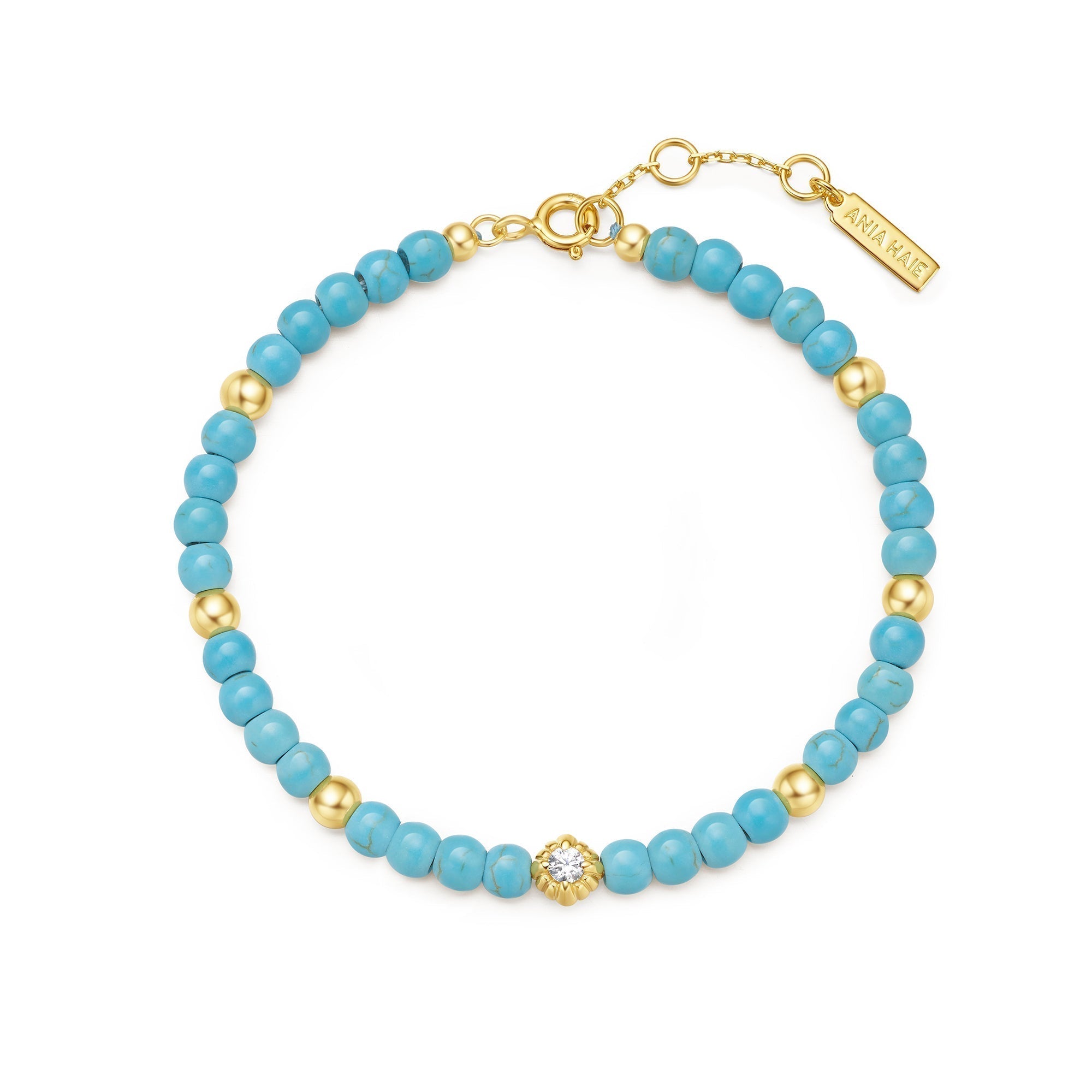 Ania Haie Gold Lab Created Turquoise Bracelet