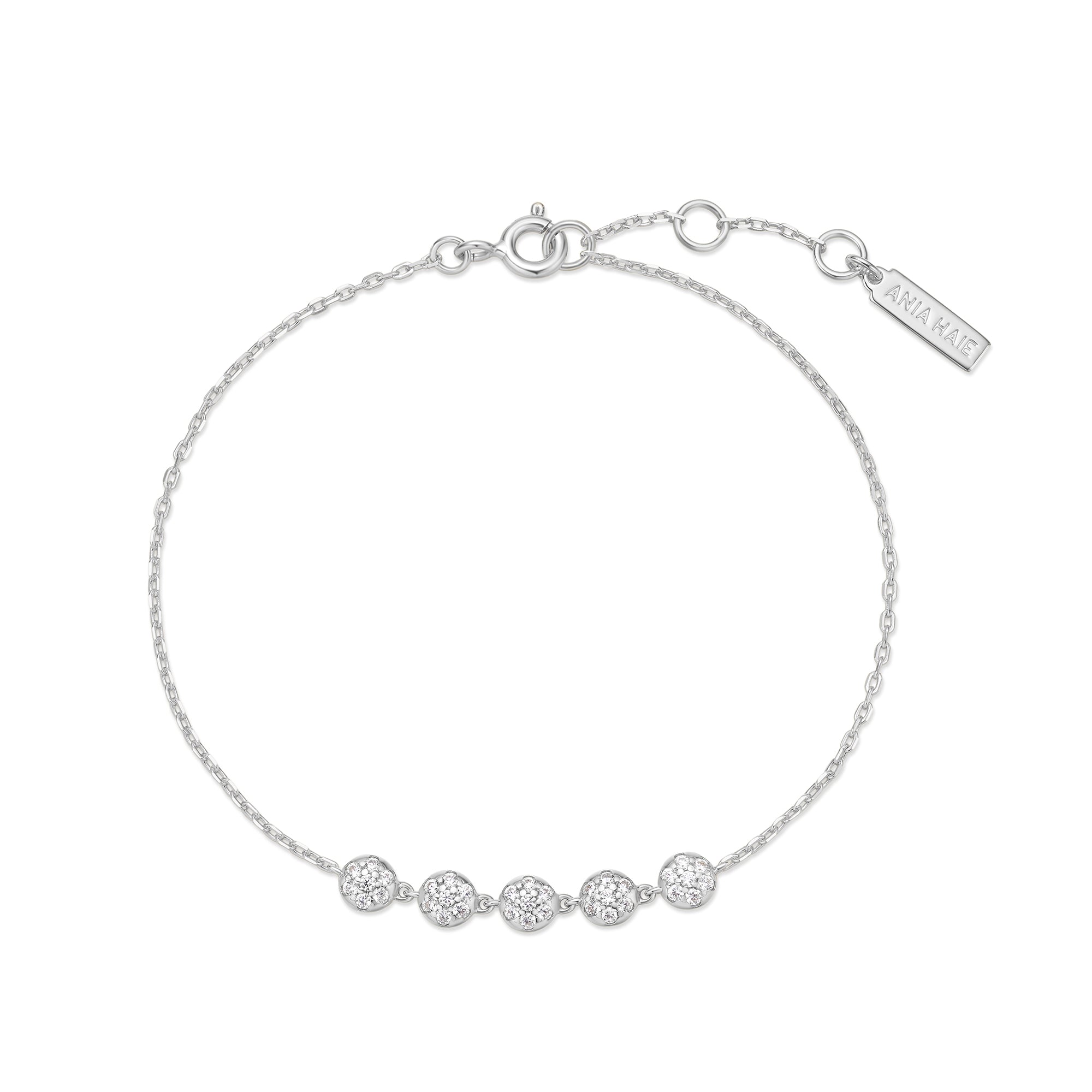 Ania Haie Silver Pave Multi Beaded Chain Bracelet