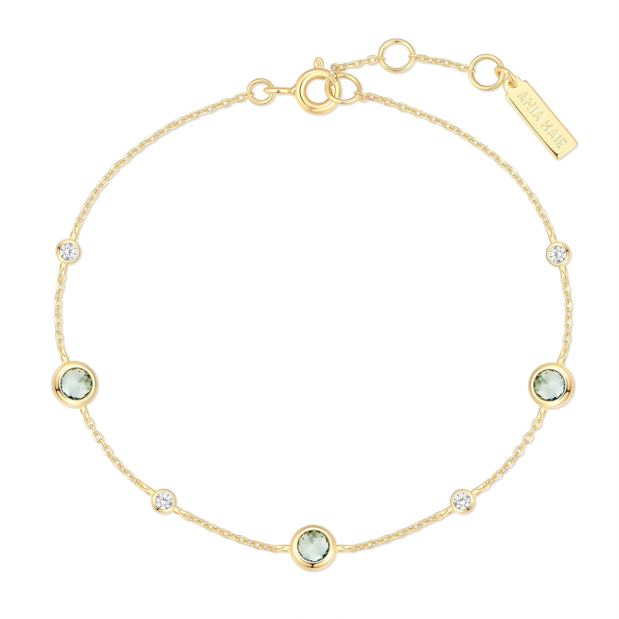 Ania Haie Gold Mint Green Station Bracelet
