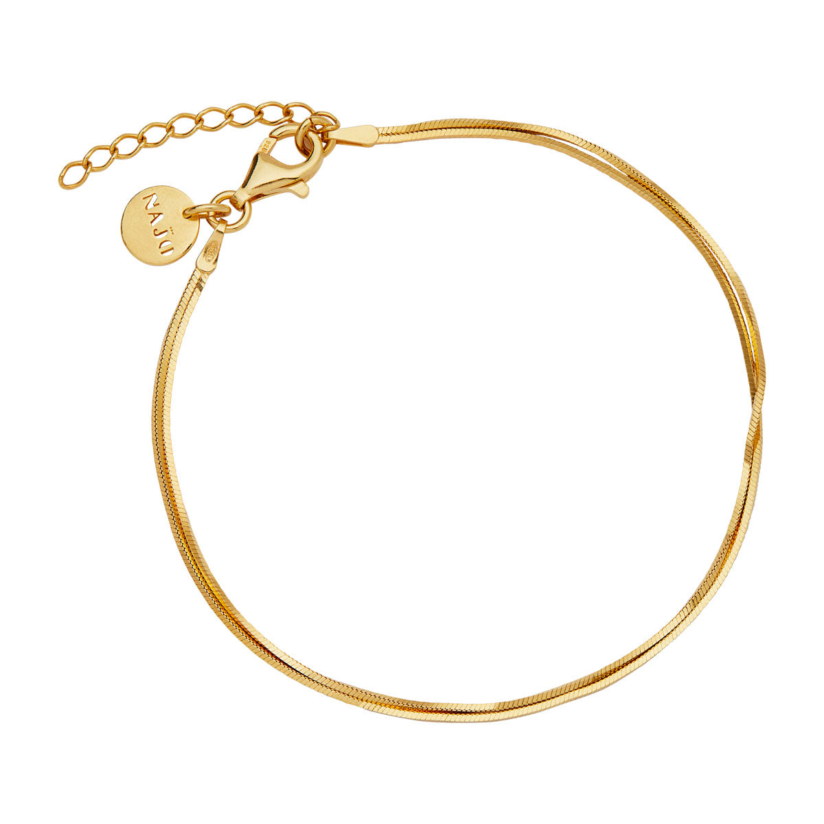NAJO Mirage Yellow Gold Double Chain Bracelet (18.5cm+ext)