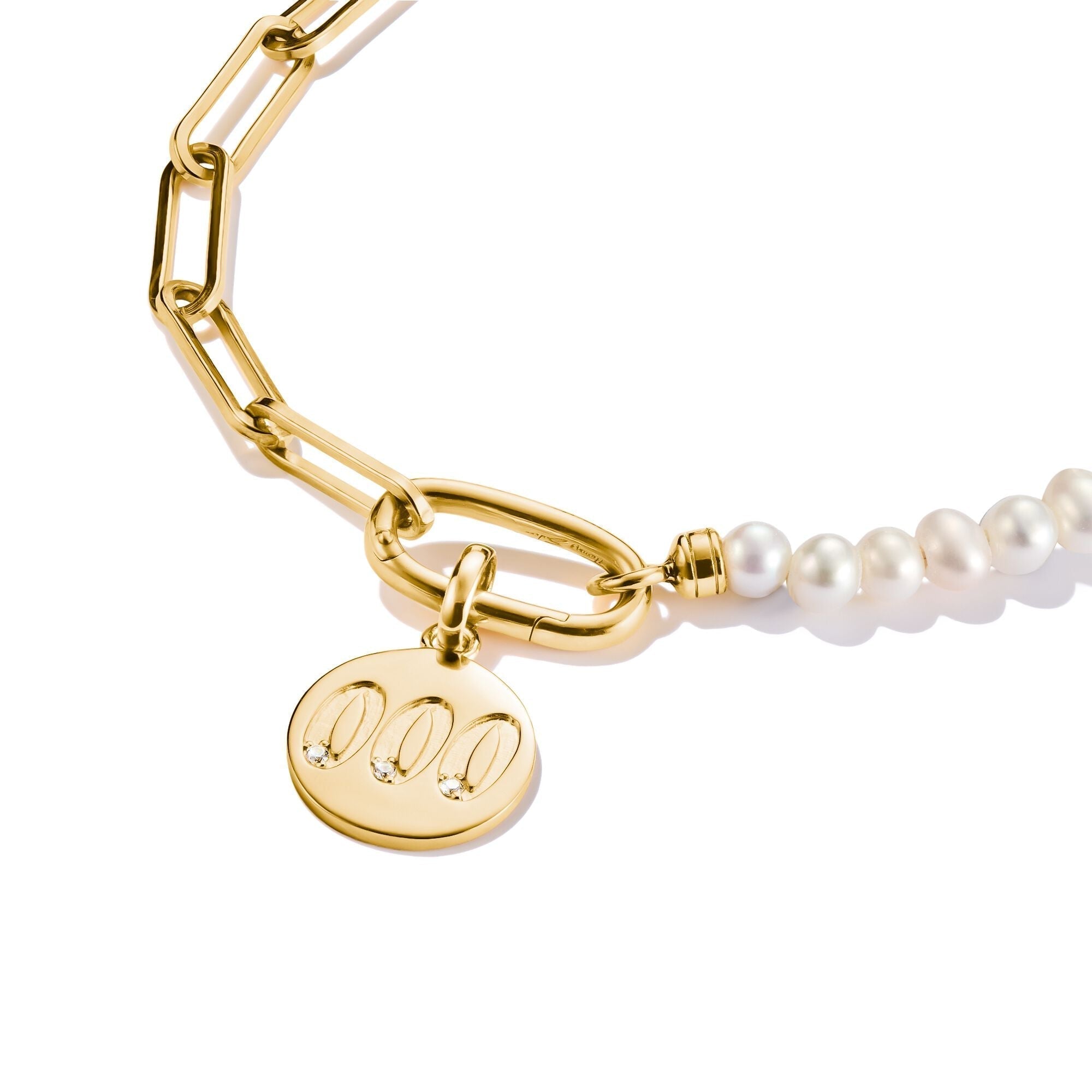 THOMAS SABO Connect Charm angel number 000 with stones Gold