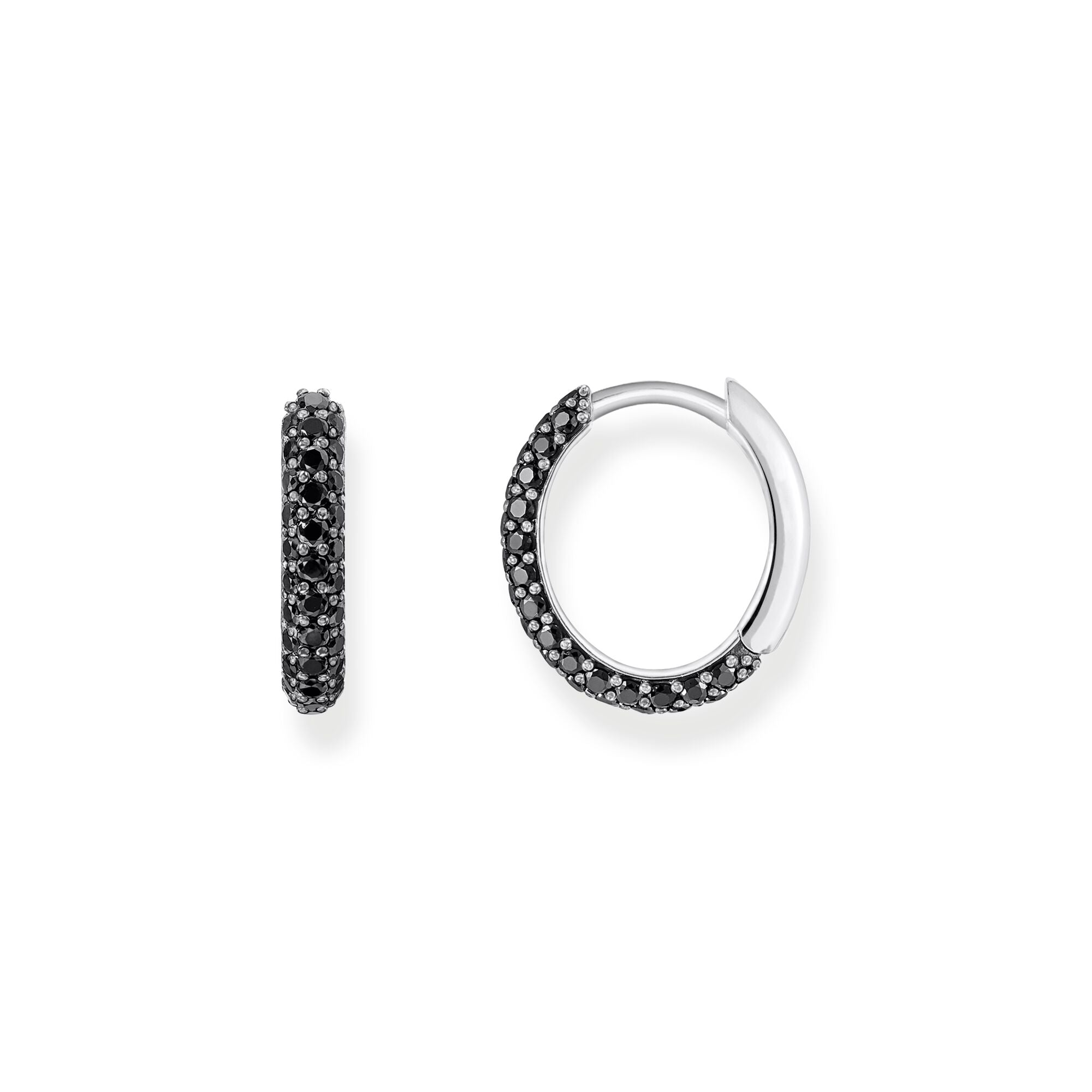 THOMAS SABO Hoop earrings with black zirconia pave