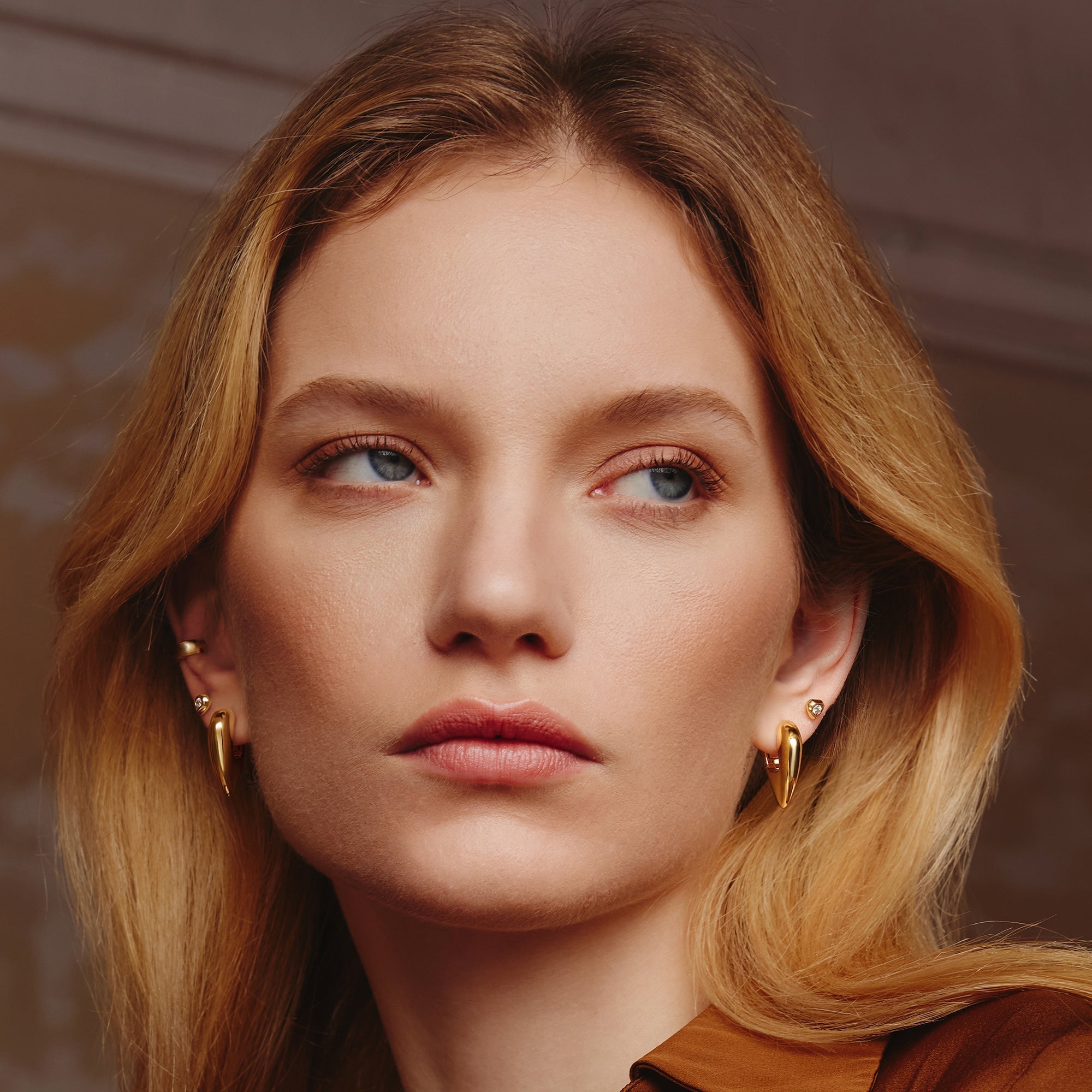 Ania Haie Gold Tiger Eye Huggie Hoop Earrings