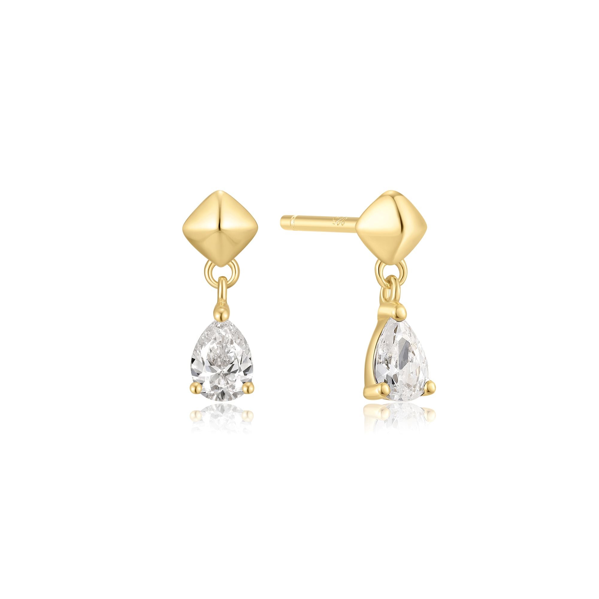 Ania Haie Gold Pyramid Dangle Threaded Stud Earrings