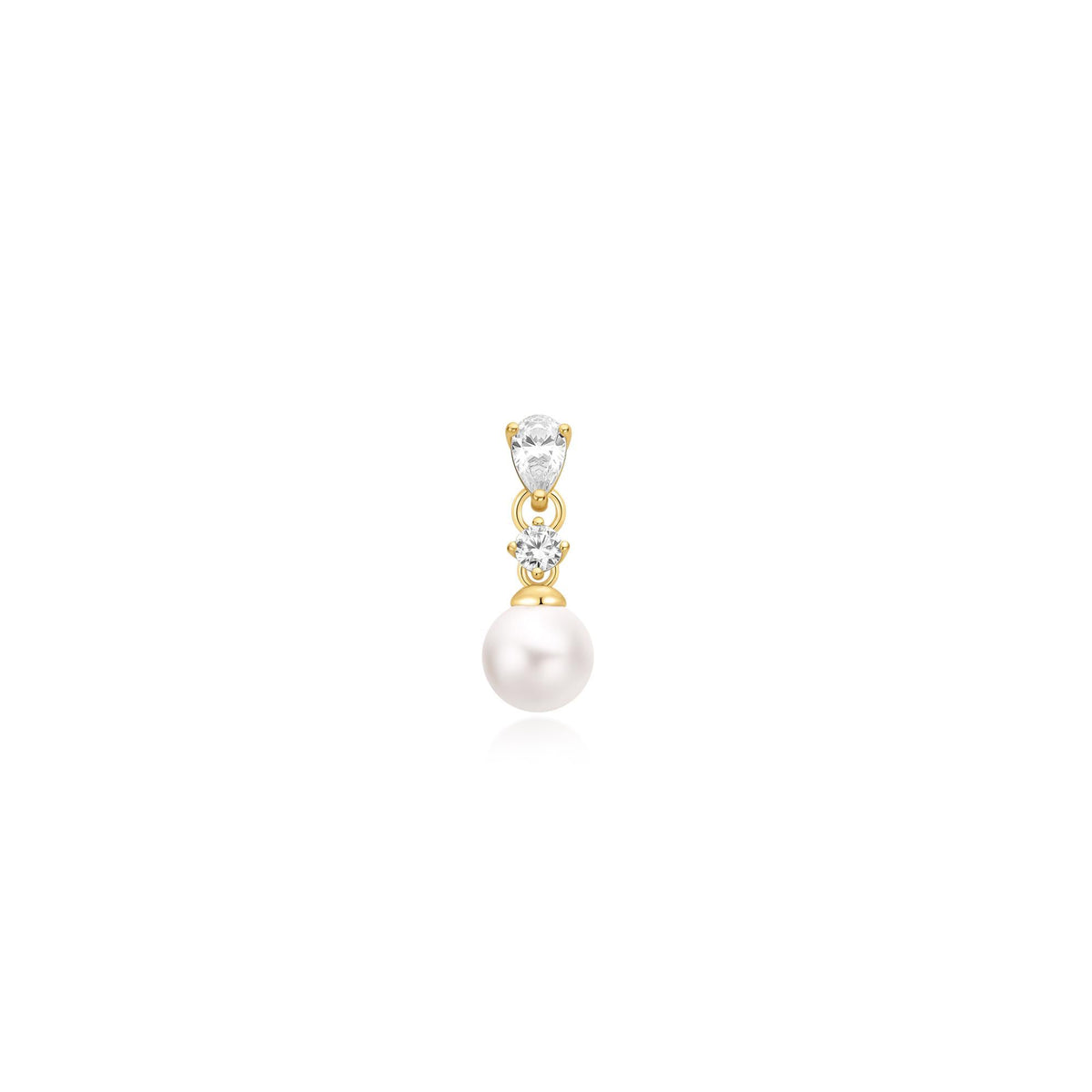 Ania Haie Gold Shell Pearl Dangling Barbell Single Earring