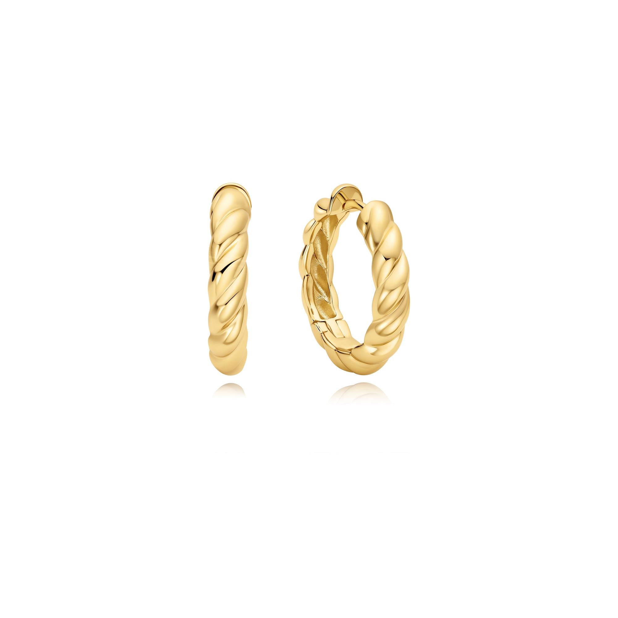 Ania Haie Gold Twisted Huggie Hoop Earrings