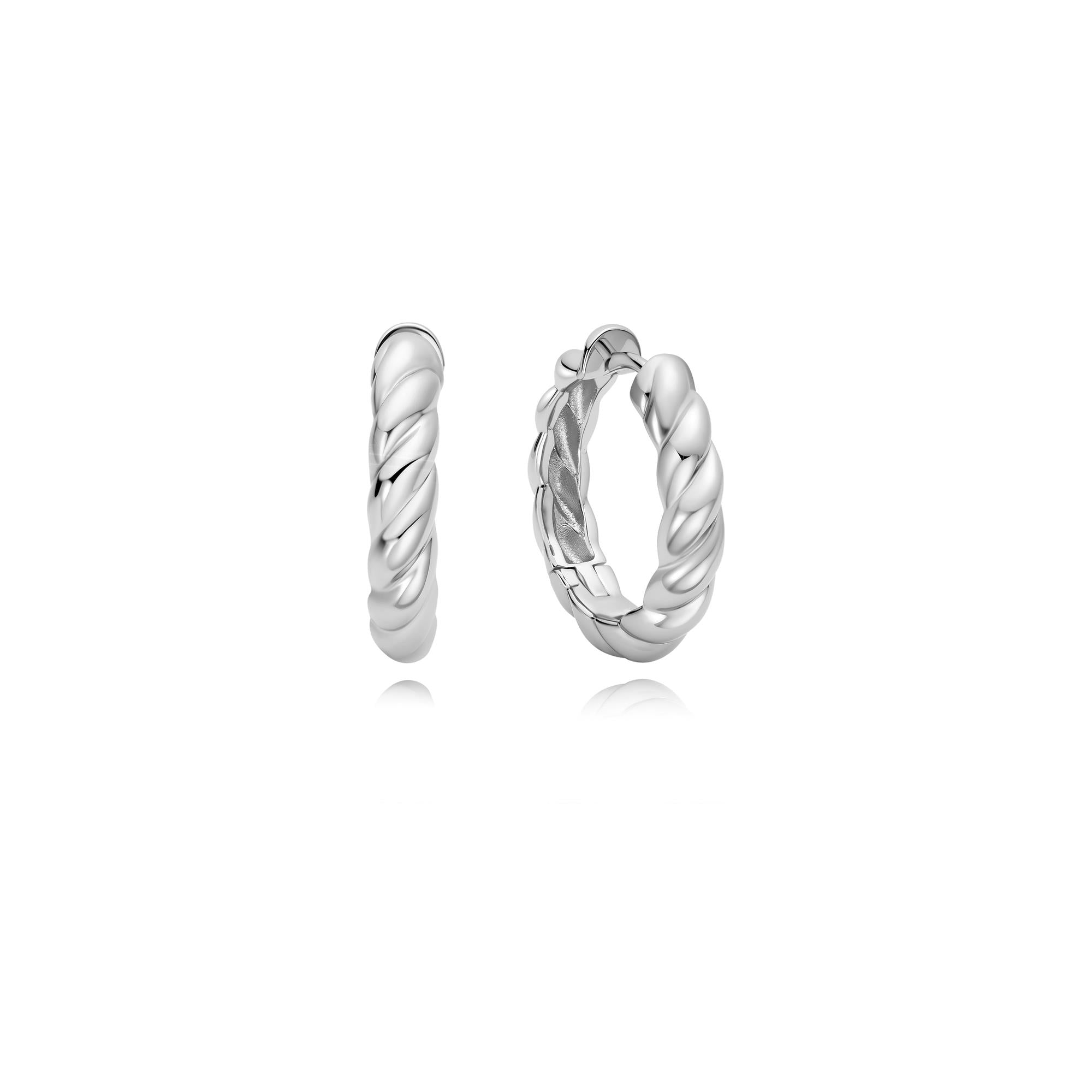 Ania Haie Silver Twisted Huggie Hoop Earrings