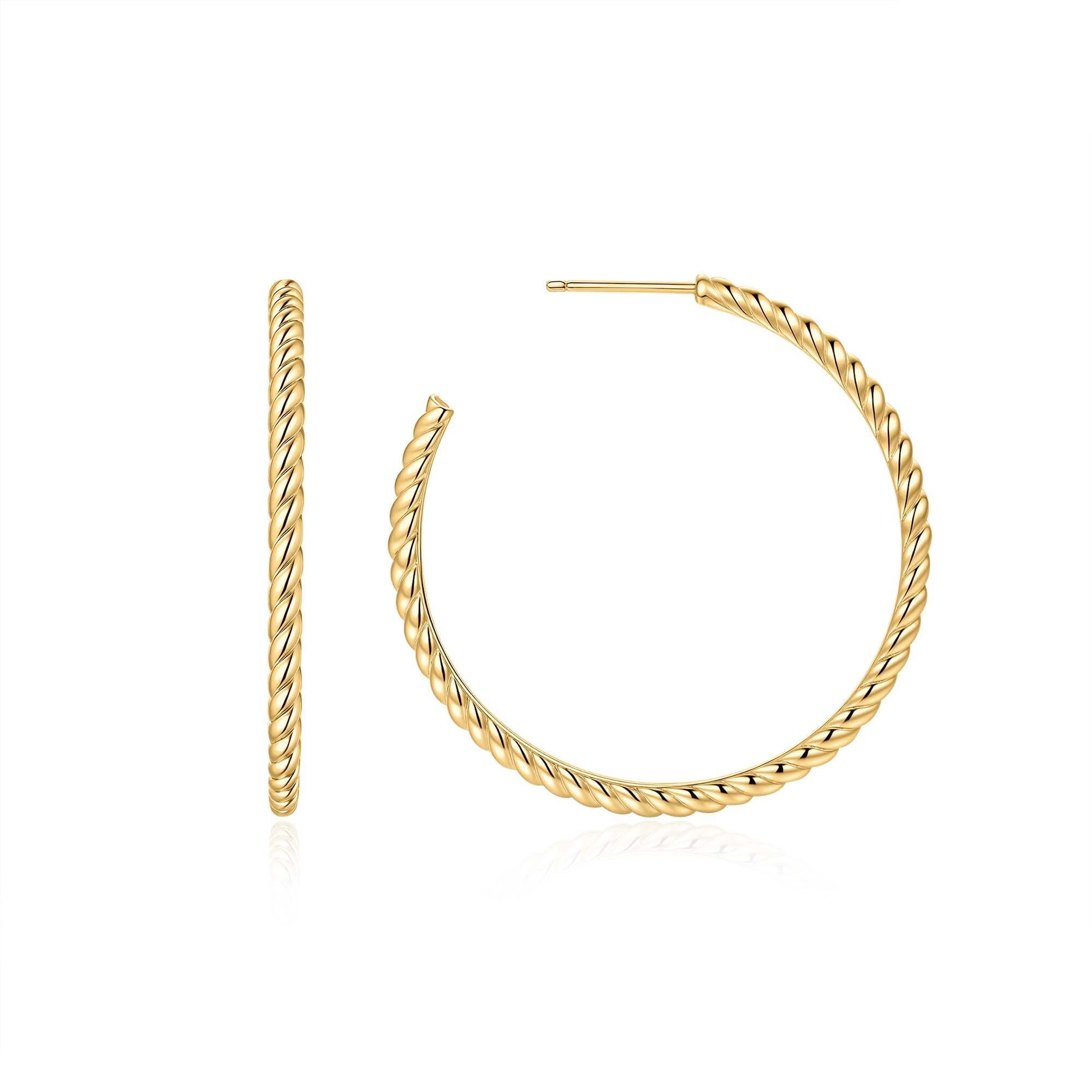 Ania Haie Gold Twisted Oversized Hoop Earrings