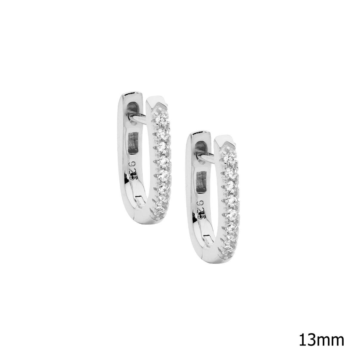 Sterling Silver Cubic Zirconia Hoop Earrings