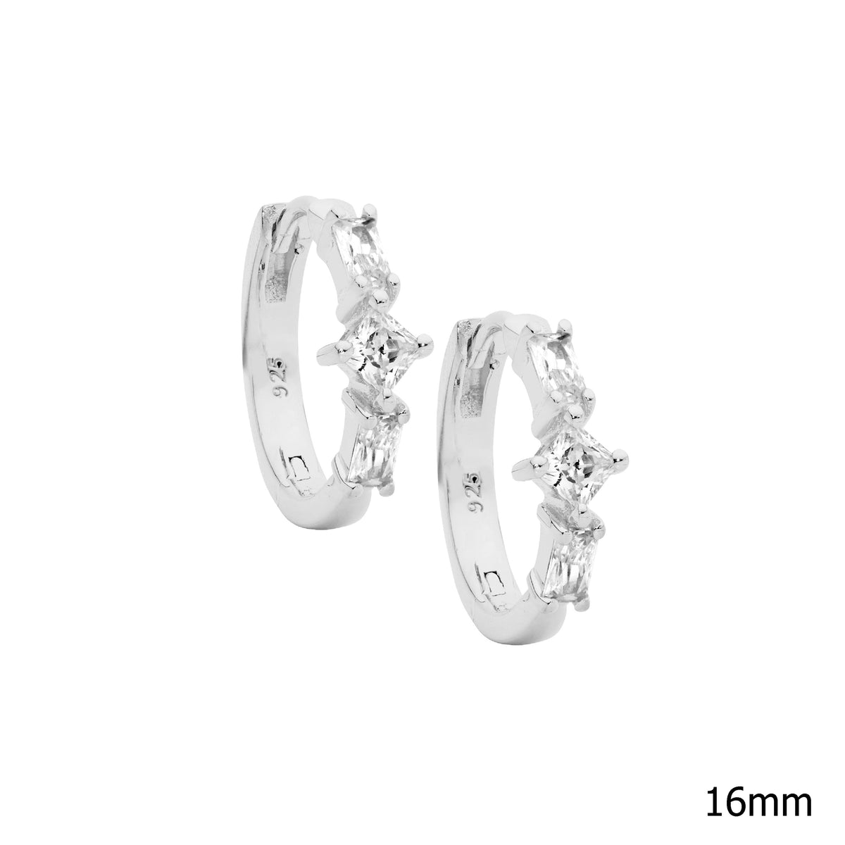 Sterling Silver Cubic Zirconia Hoop Earrings