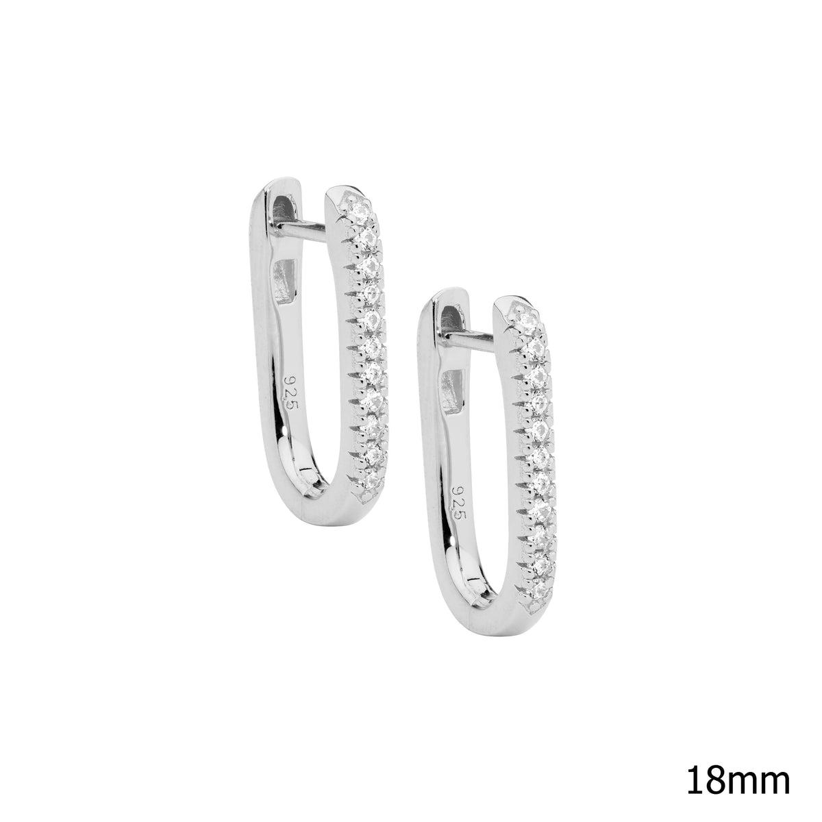 Sterling Silver Cubic Zirconia Hoop Earrings