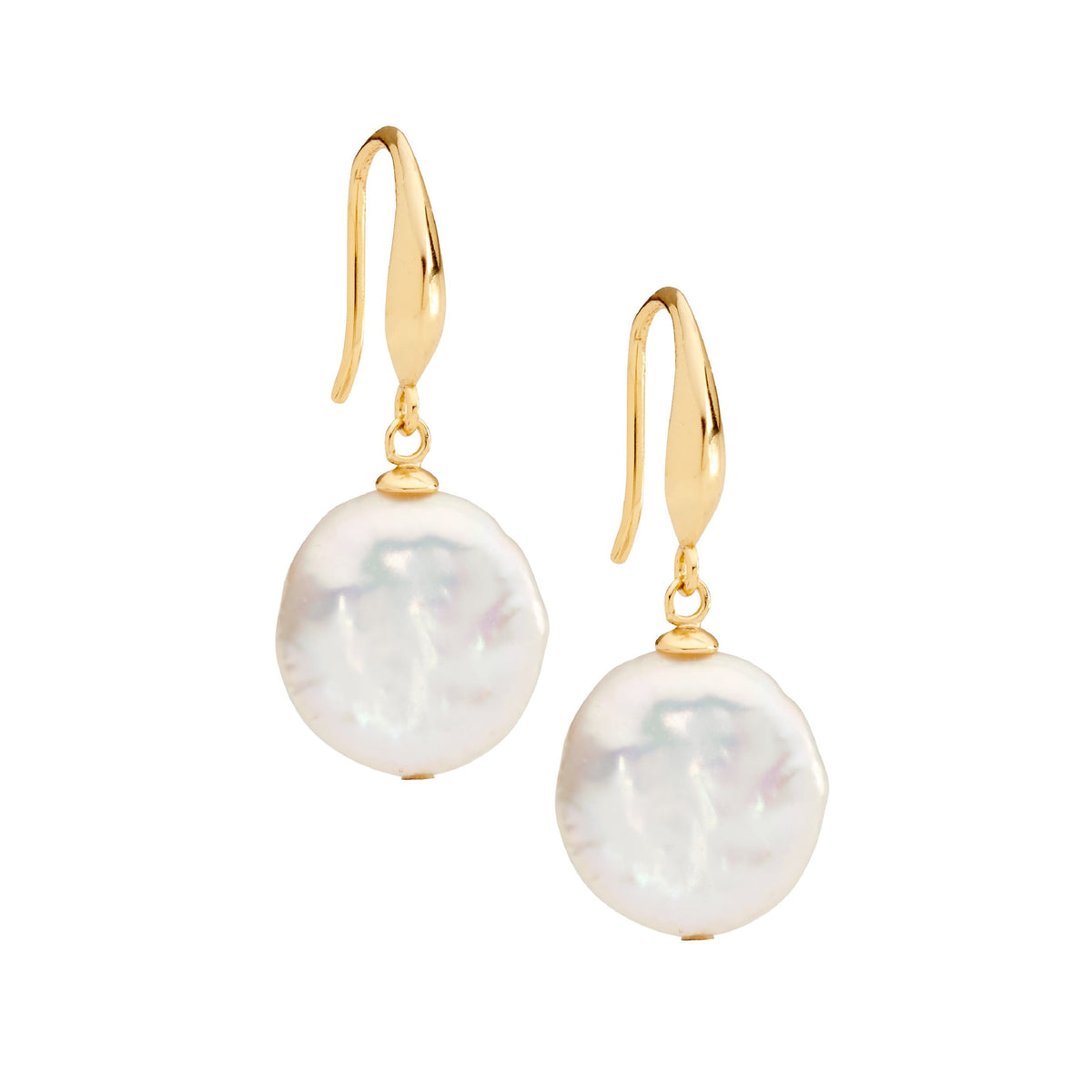 Gold Plated Sterling Silver Pearl Drop Earrings
