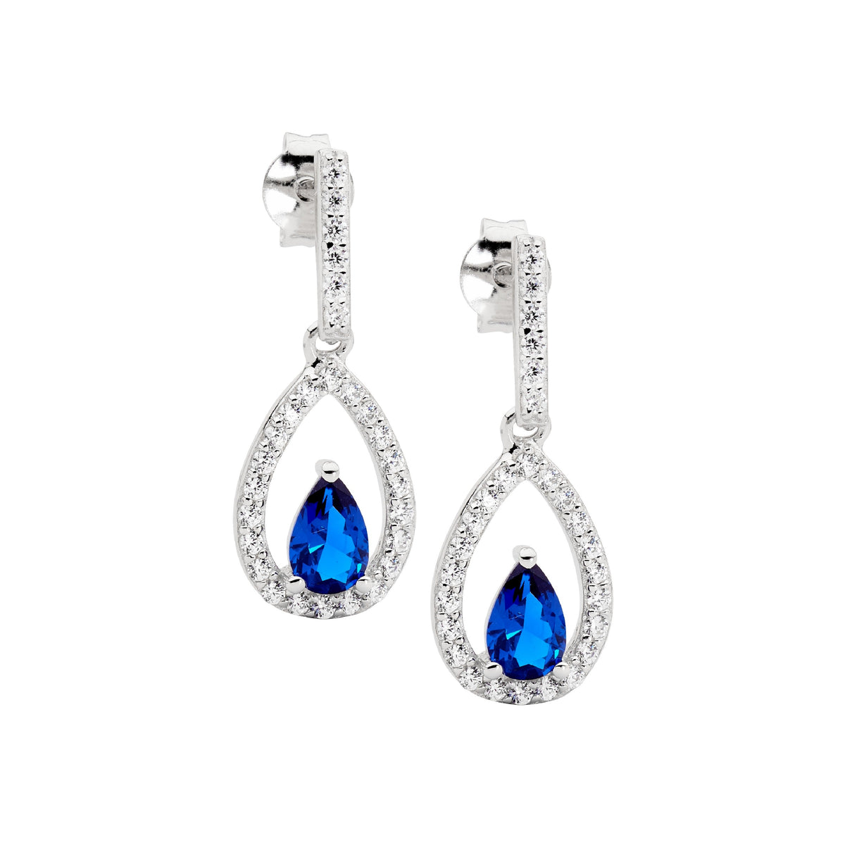 Sterling Silver Cubic Zirconia Drop Earrings