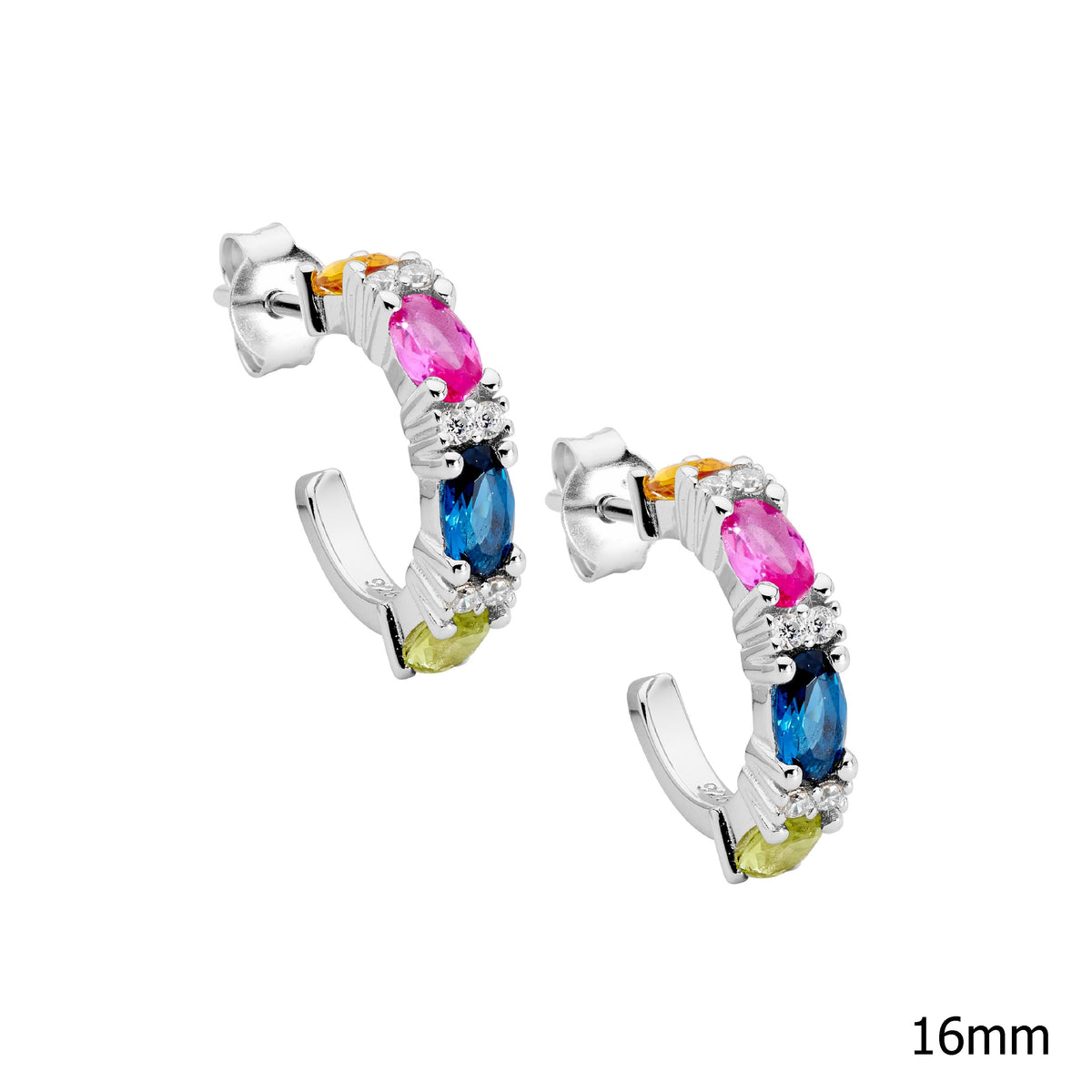 Sterling Silver Cubic Zirconia Hoop Earrings