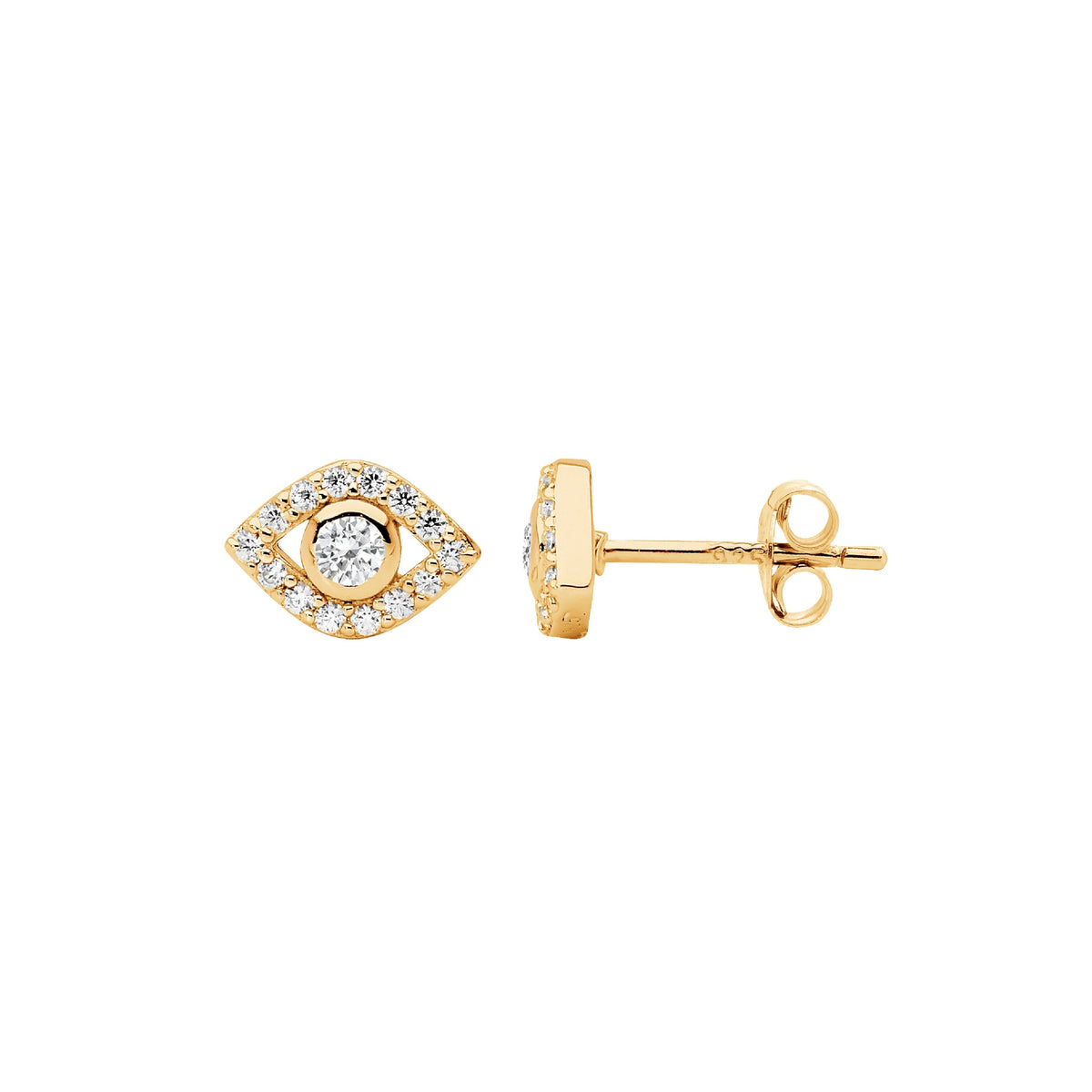 Gold Plated Sterling Silver Cubic Zirconia Earrings