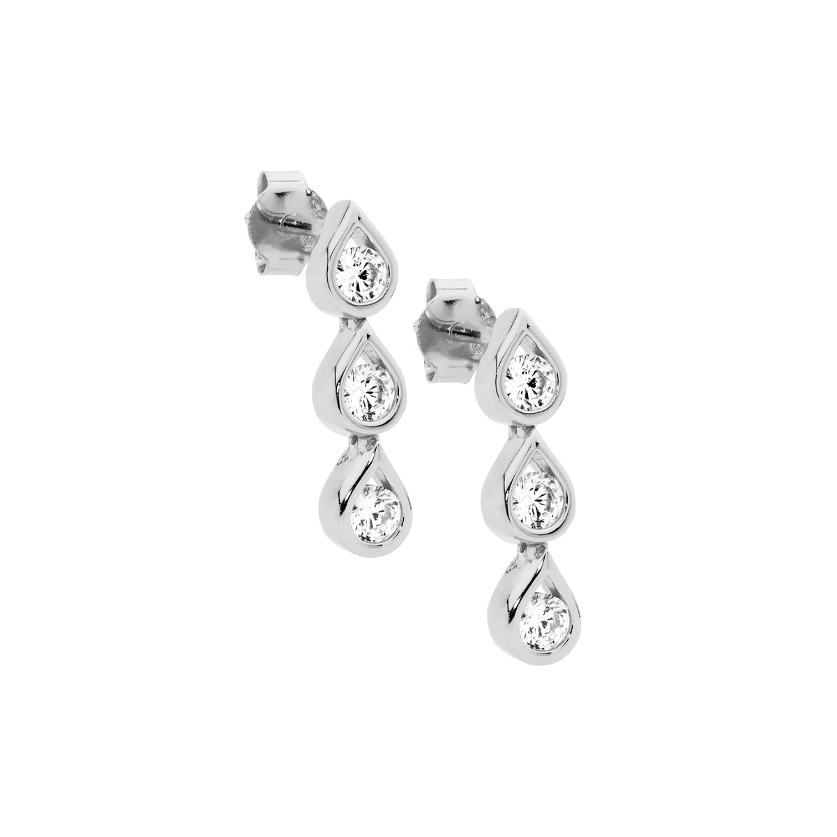 Sterling Silver Cubic Zirconia Drop Earrings