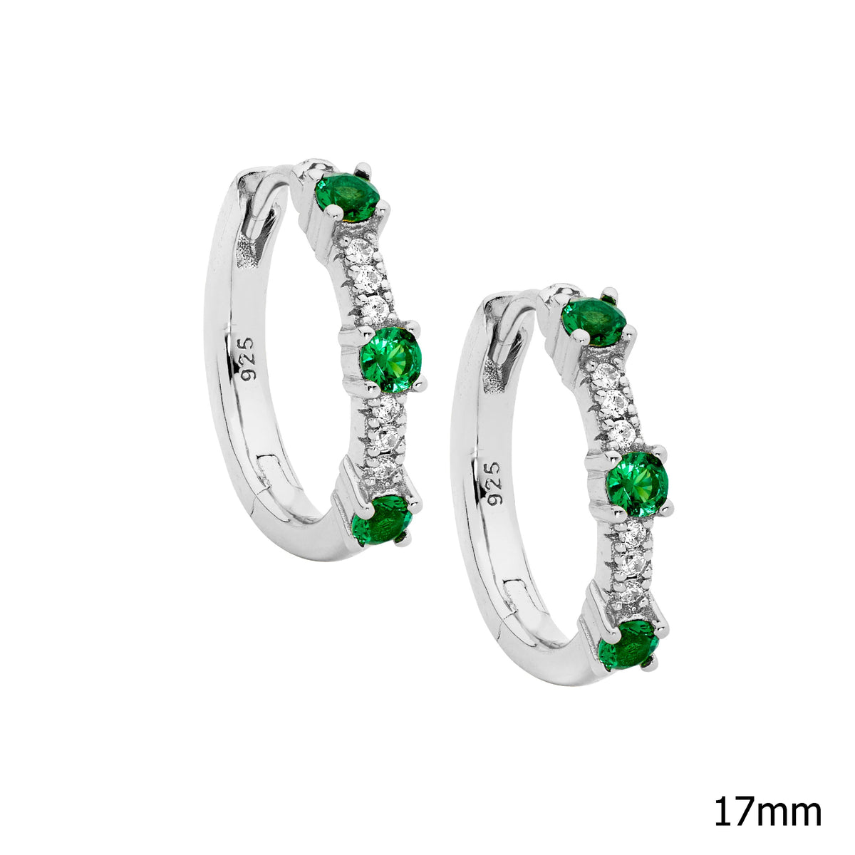 Sterling Silver Cubic Zirconia Huggie Earrings