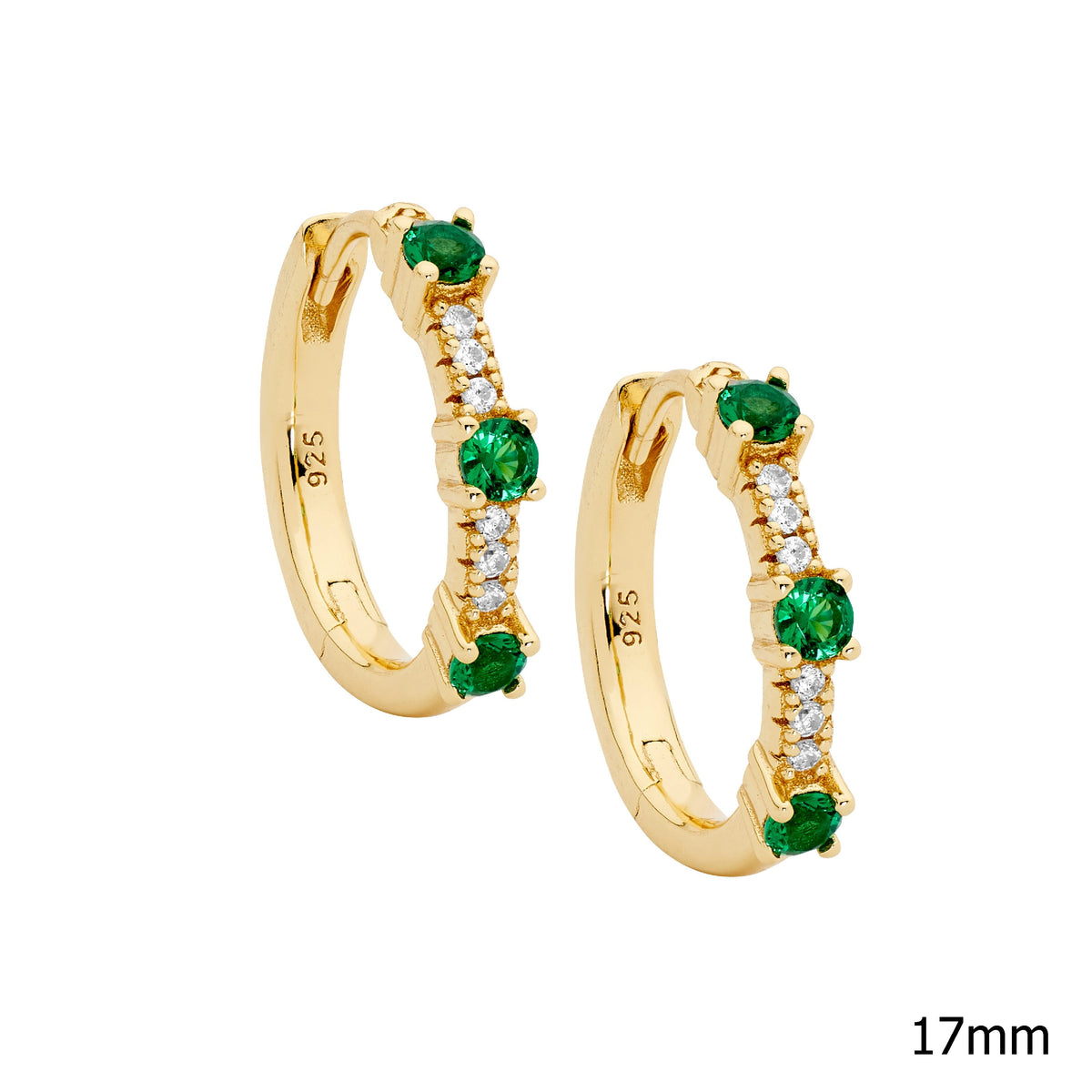 Sterling Silver Cubic Zirconia Huggie Earrings