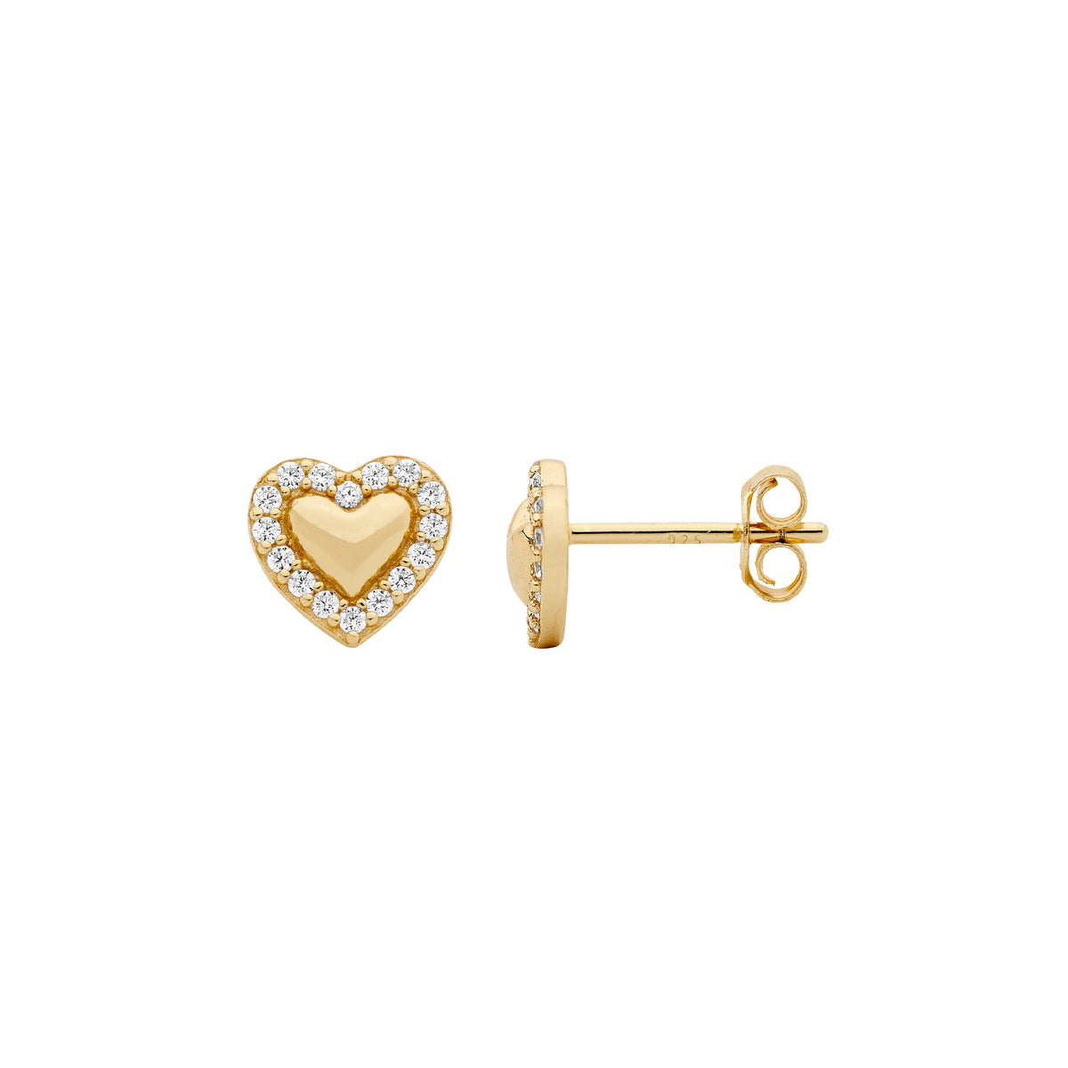 Gold Plated Sterling Silver Cubic Zirconia Earrings