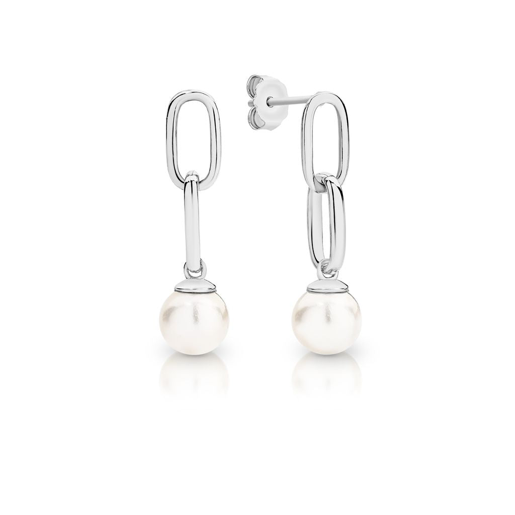 9ct white gold freshwater pearl earrings