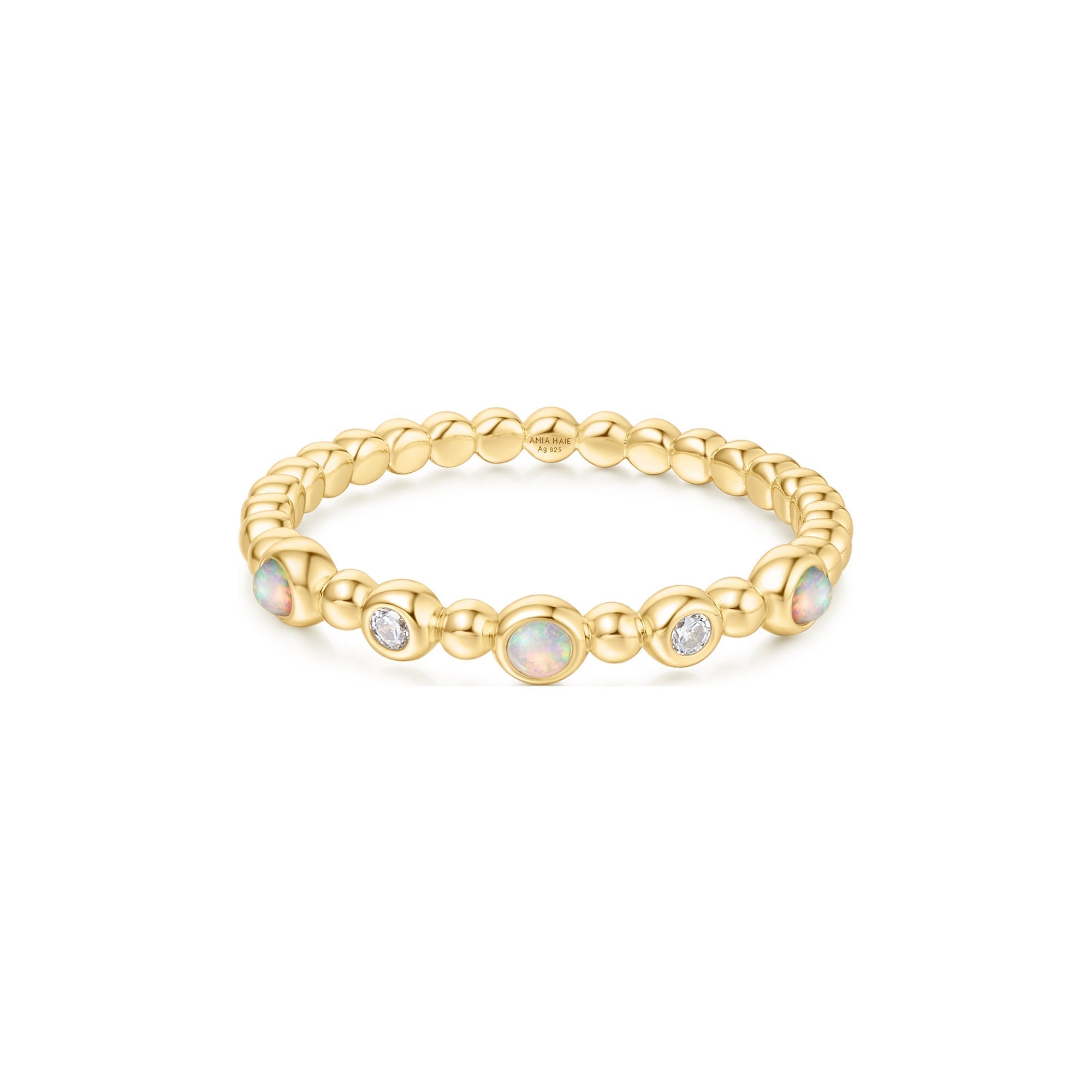 Ania Haie Gold Bezel Kyoto Opal Beaded Ring