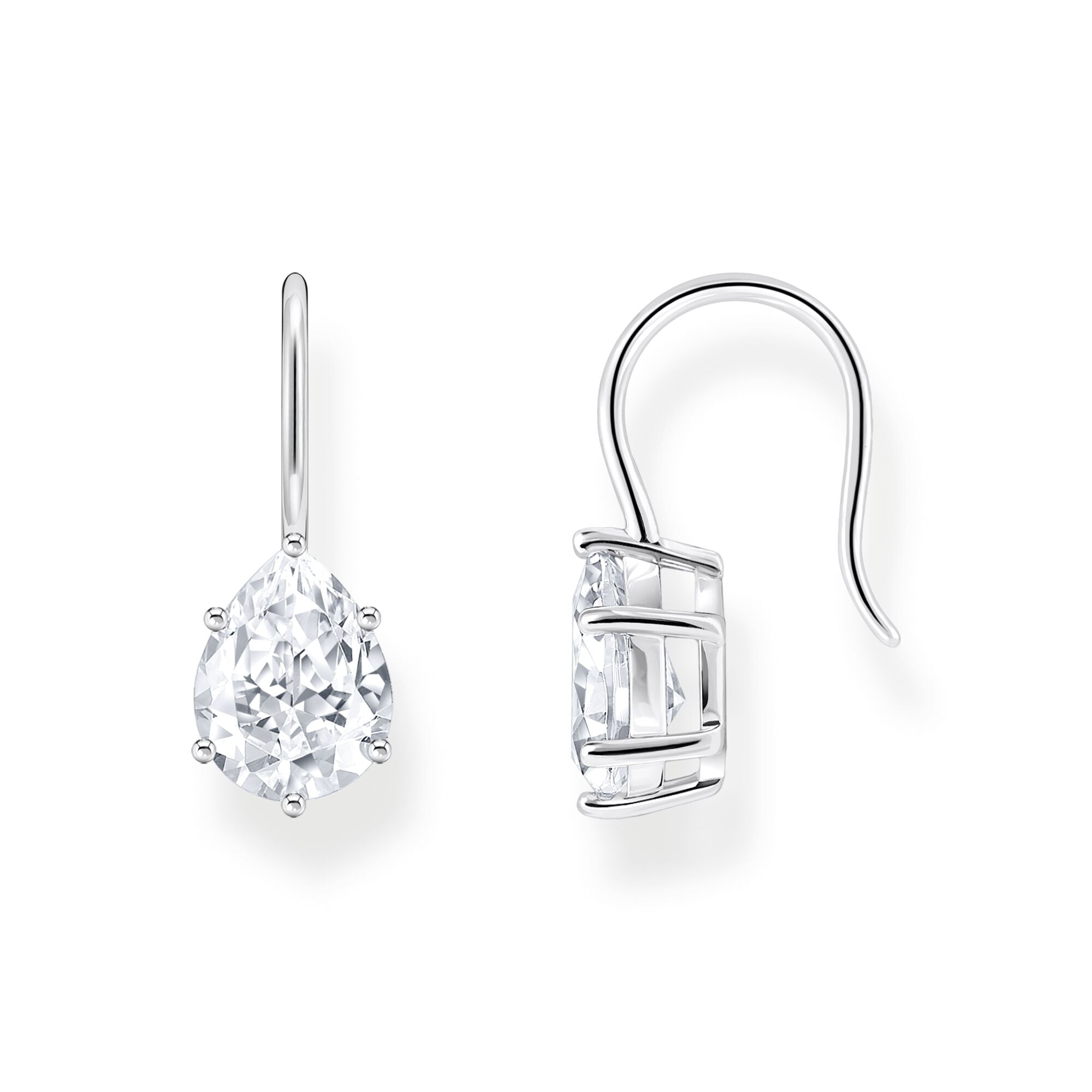 THOMAS SABO Earrings with white drop-shaped zirconia - silver