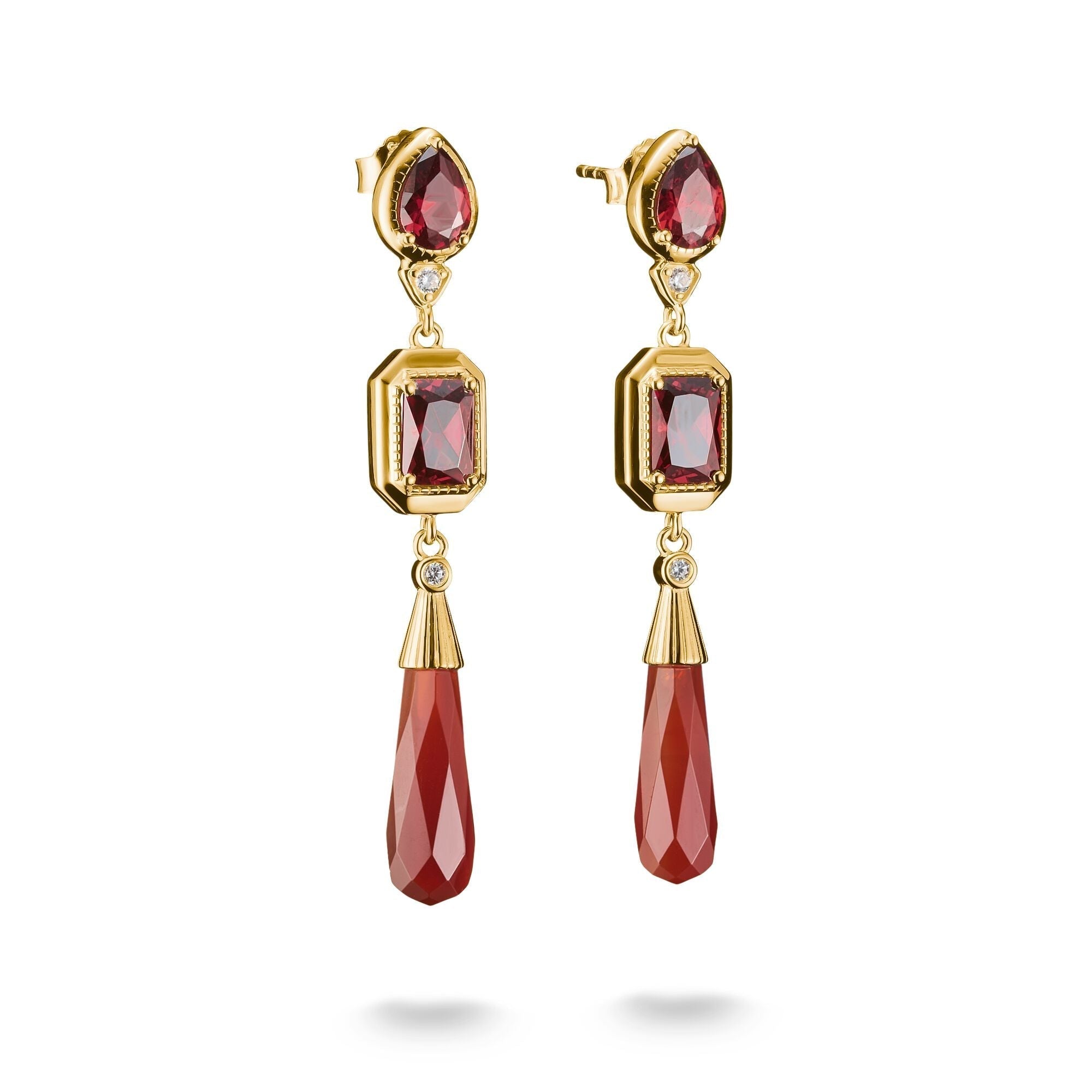 THOMAS SABO Elyndra Earrings with Red Stones
