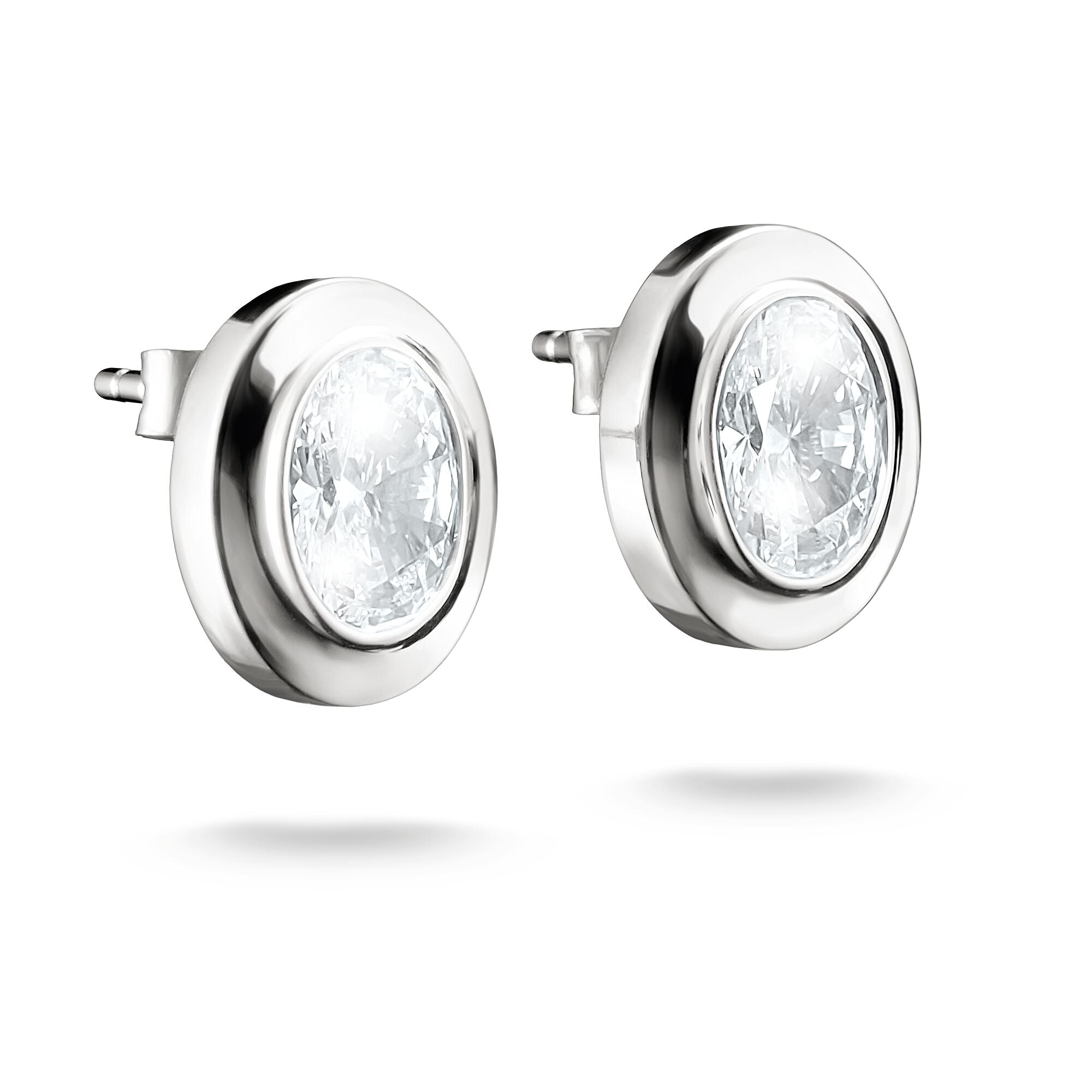 THOMAS SABO Oval Stud Earrings with Zirconia Stones Silver
