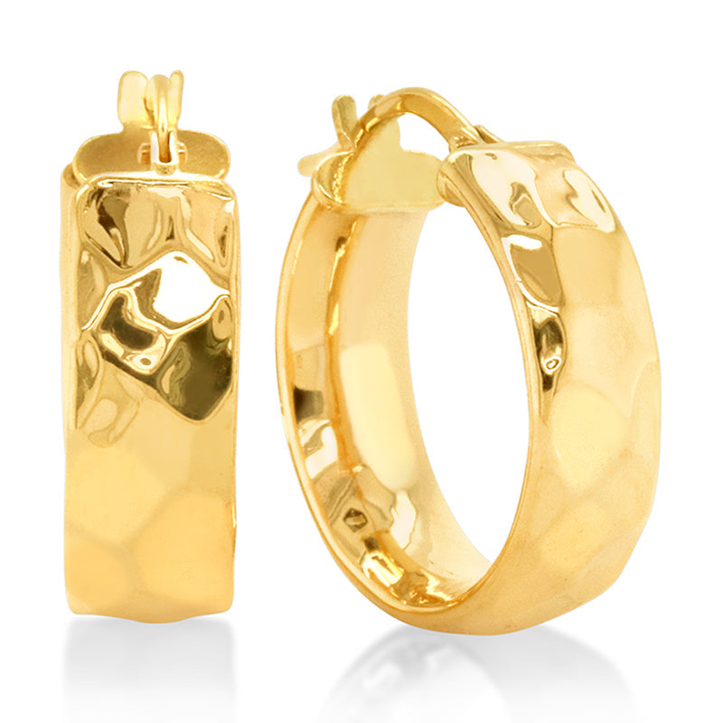 9ct Yellow Gold Silver Bonded Hoop Earrings
