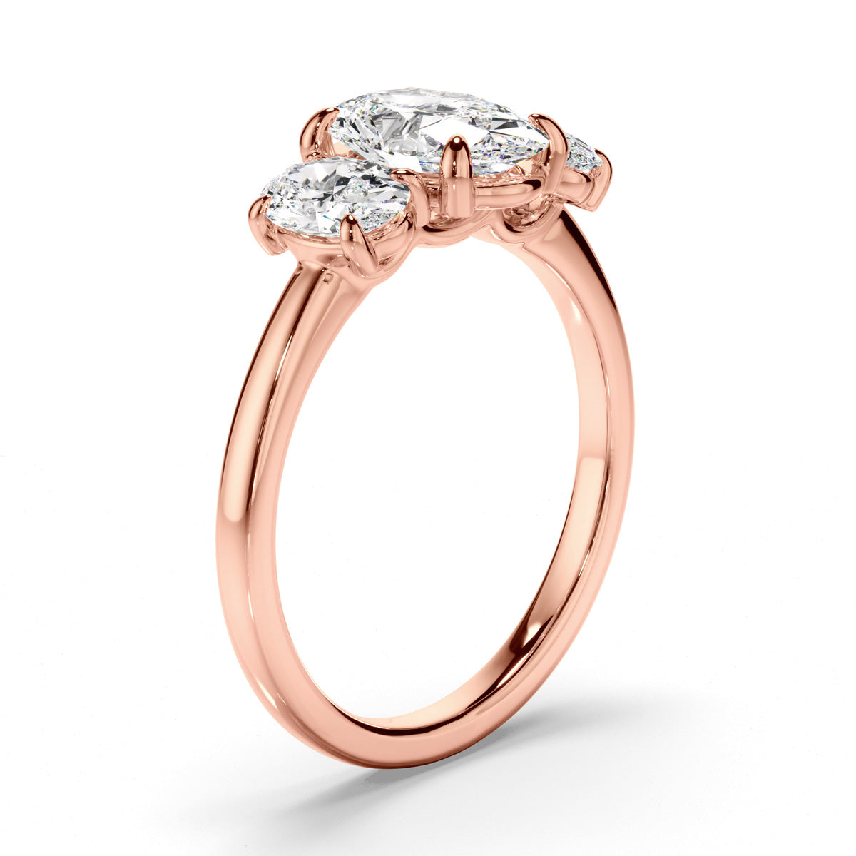 Oval Cut Diamond Trilogy Engagement Ring