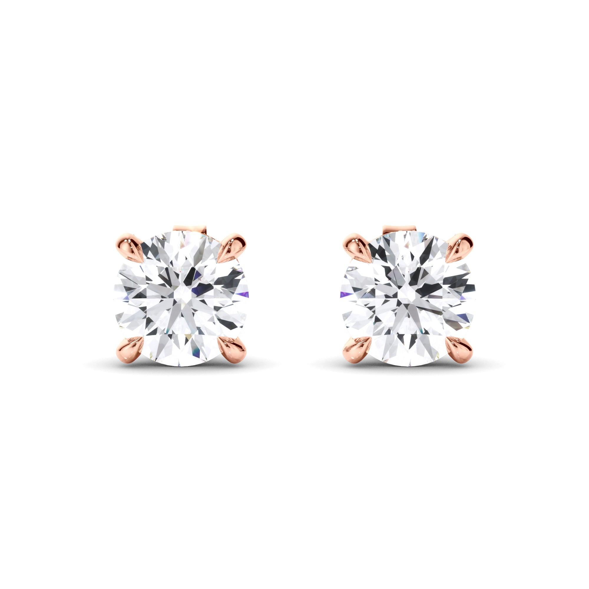 Round Brilliant Cut Diamond Stud Earrings