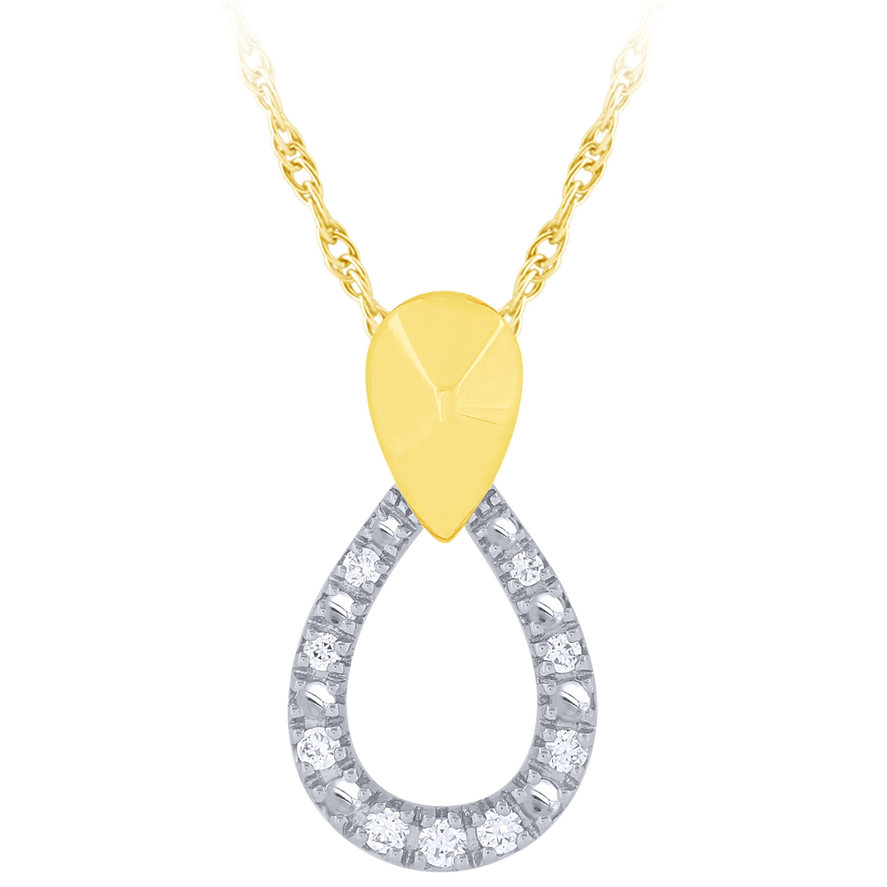 9ct Yellow Gold Diamond Pendant