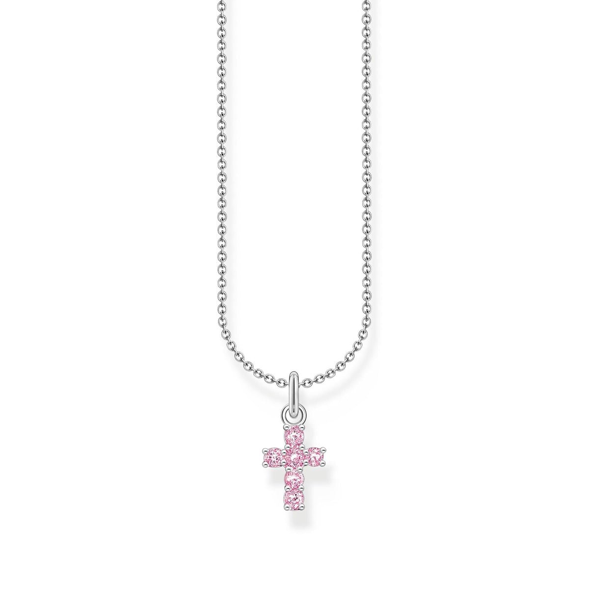 THOMAS SABO Necklace with cross pendant with pink zirconia