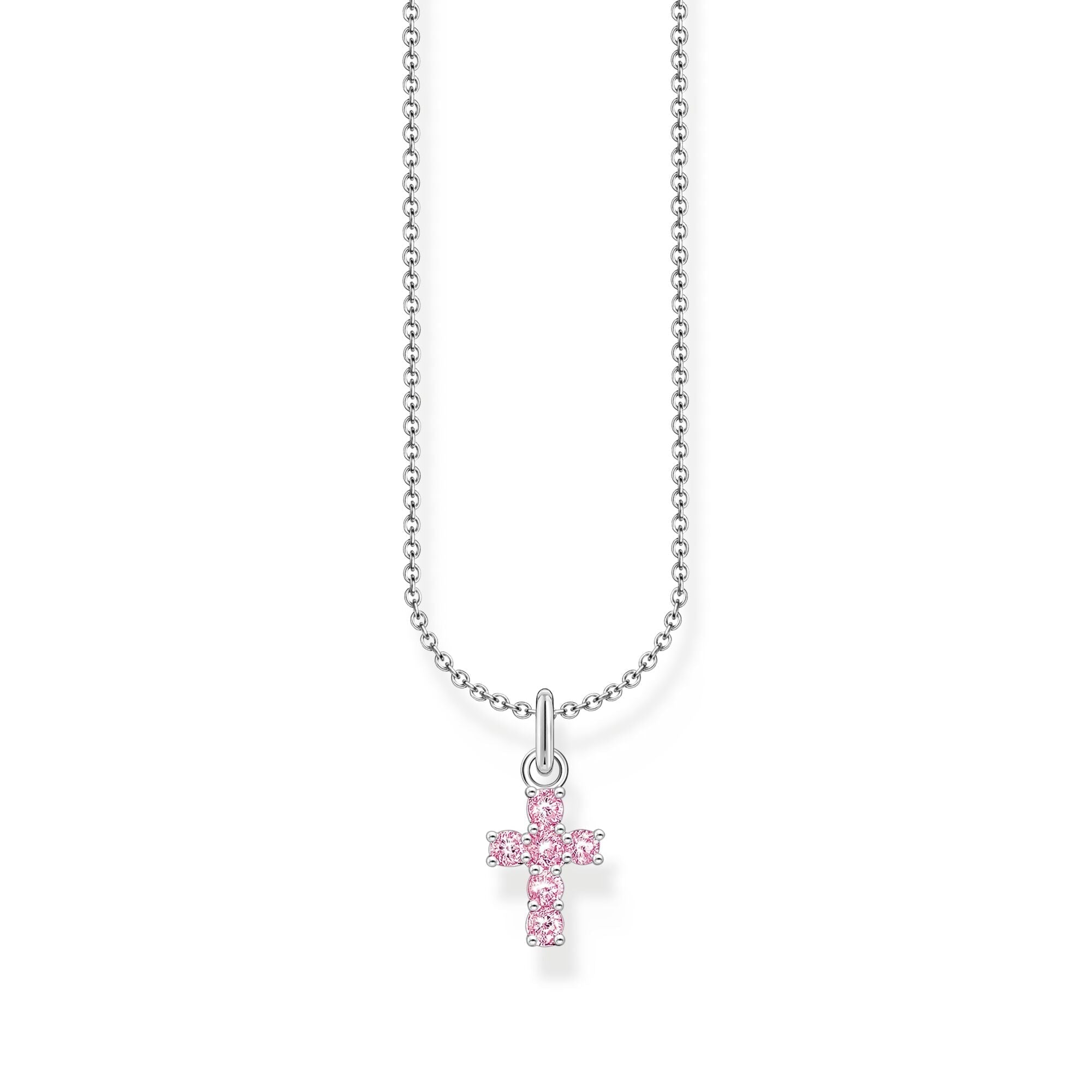 THOMAS SABO Necklace with cross pendant with pink zirconia