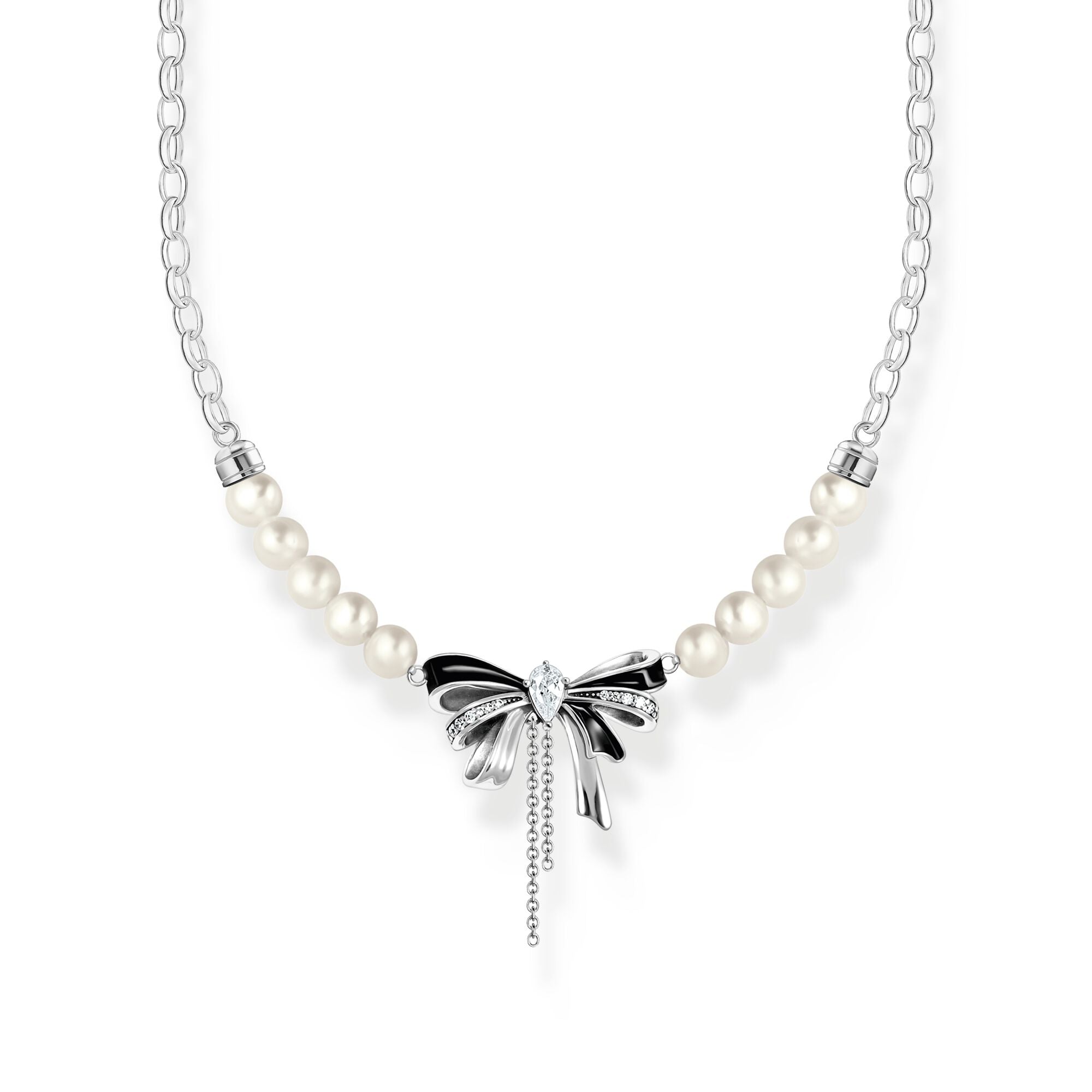 THOMAS SABO Romance bow necklace with freshwater pearls