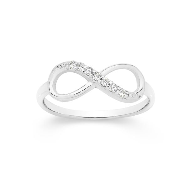 Silver Infinity cubic zirconia Ring